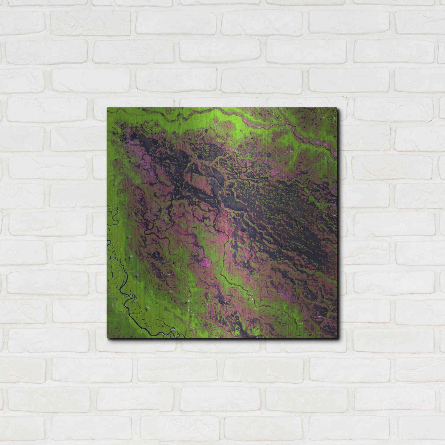 Luxe Metal Art 'Earth as Art: Demini River' Metal Wall Art,24x24