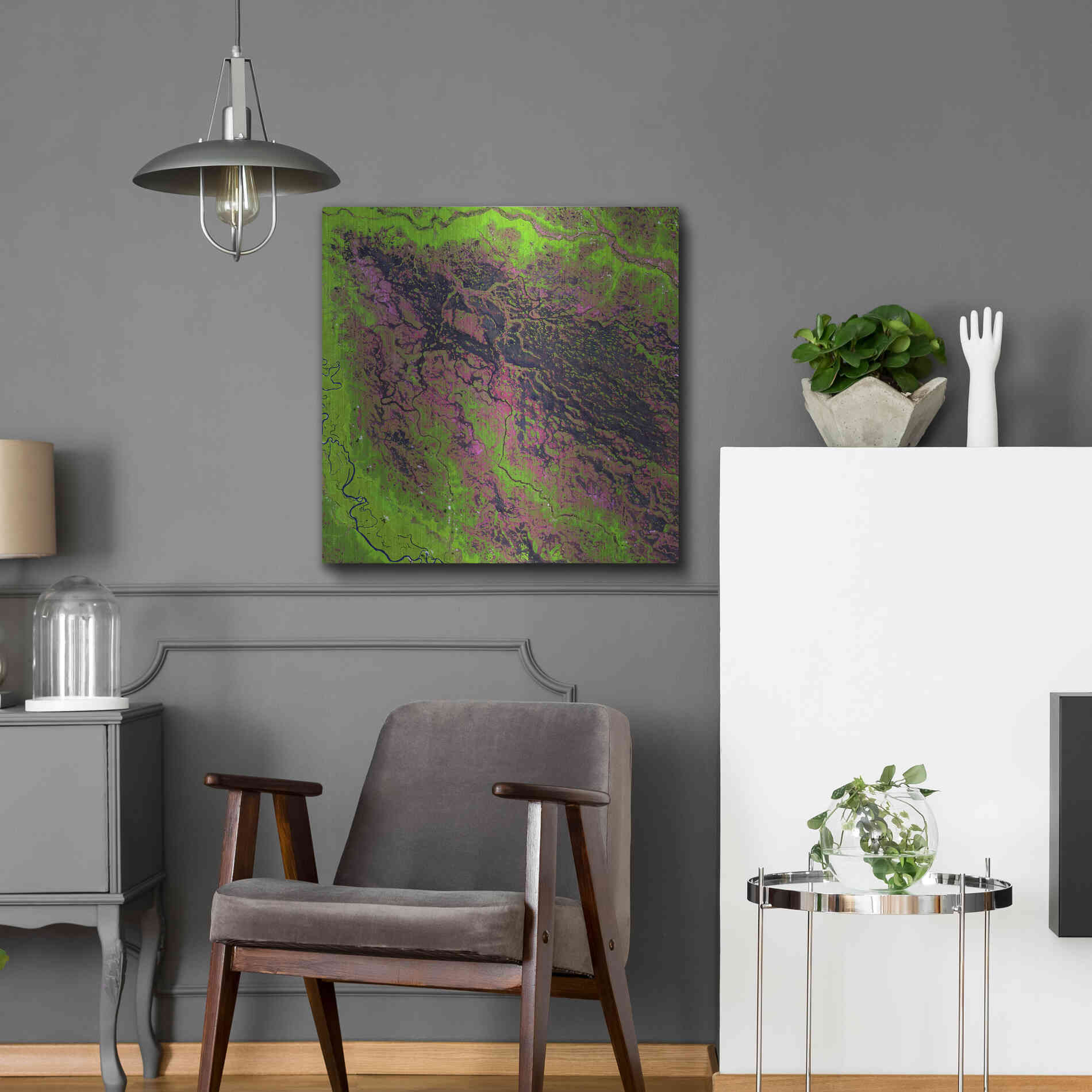Luxe Metal Art 'Earth as Art: Demini River' Metal Wall Art,24x24