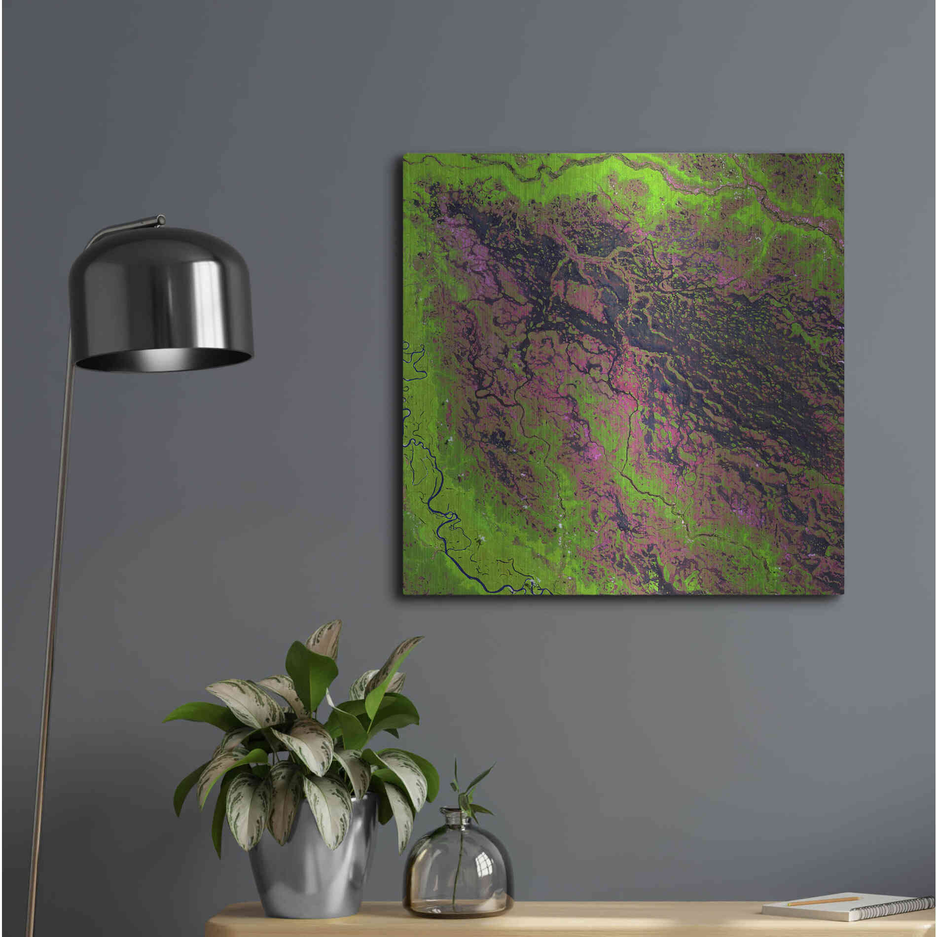 Luxe Metal Art 'Earth as Art: Demini River' Metal Wall Art,24x24