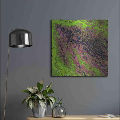 Luxe Metal Art 'Earth as Art: Demini River' Metal Wall Art,24x24