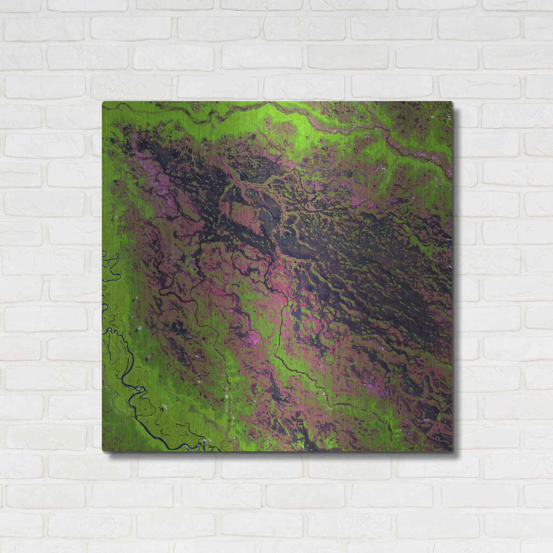 Luxe Metal Art 'Earth as Art: Demini River' Metal Wall Art,36x36