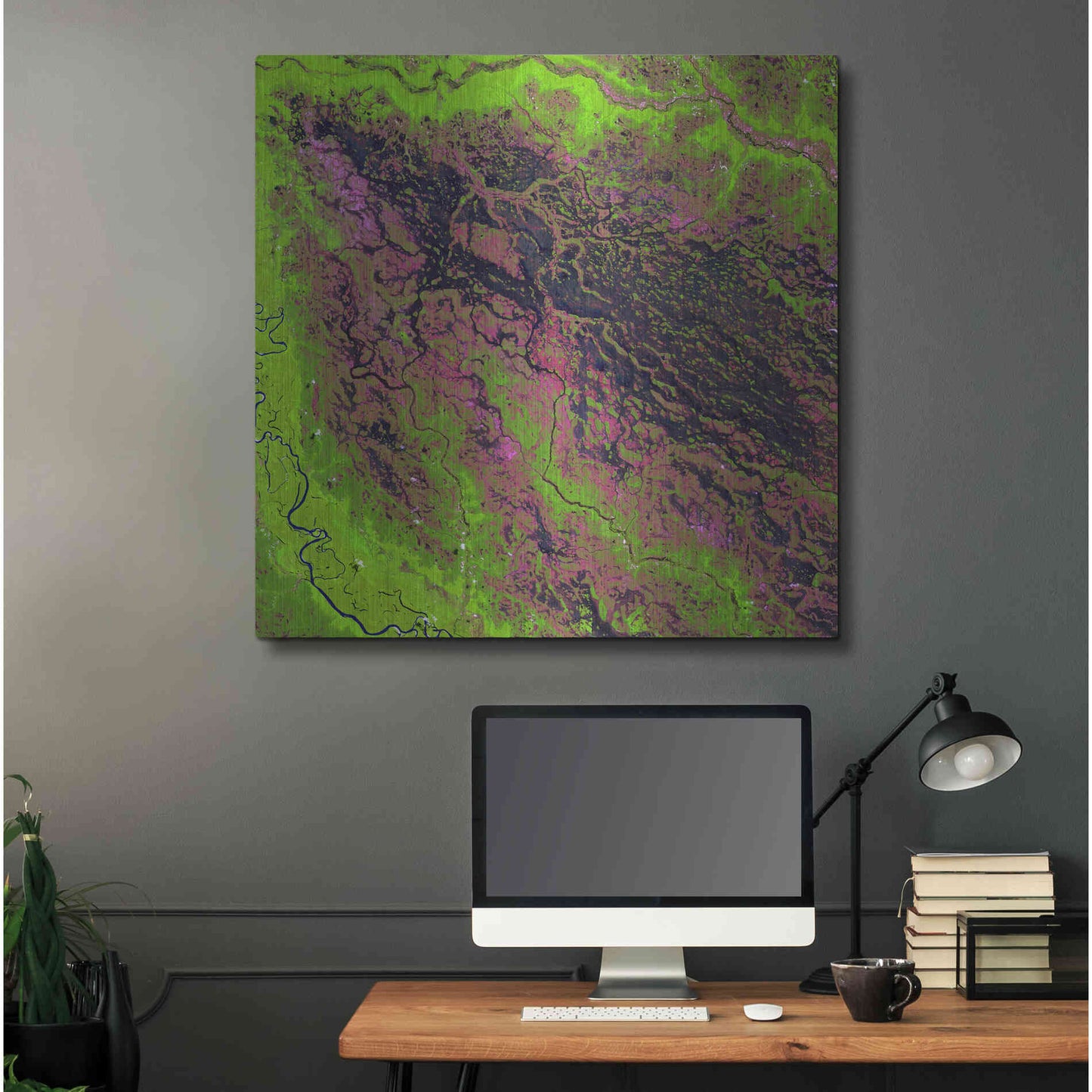 Luxe Metal Art 'Earth as Art: Demini River' Metal Wall Art,36x36