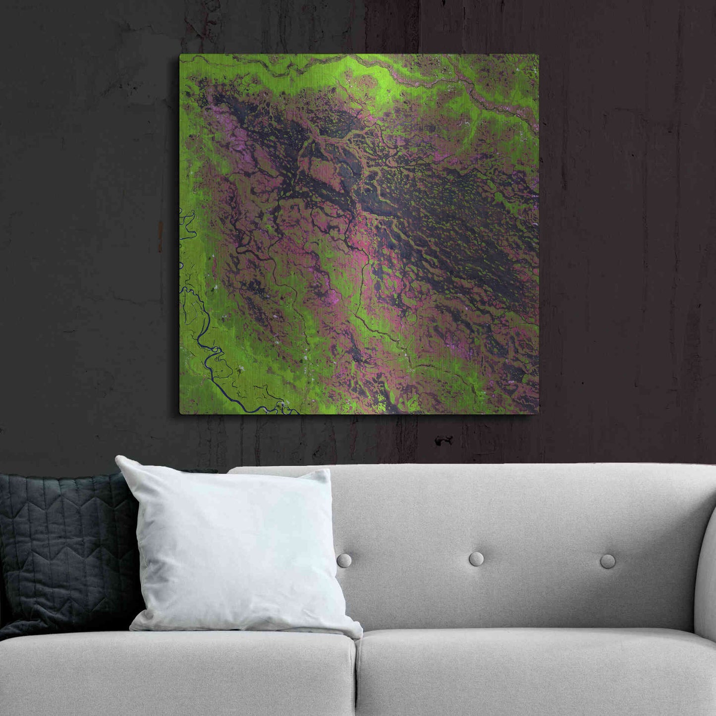 Luxe Metal Art 'Earth as Art: Demini River' Metal Wall Art,36x36