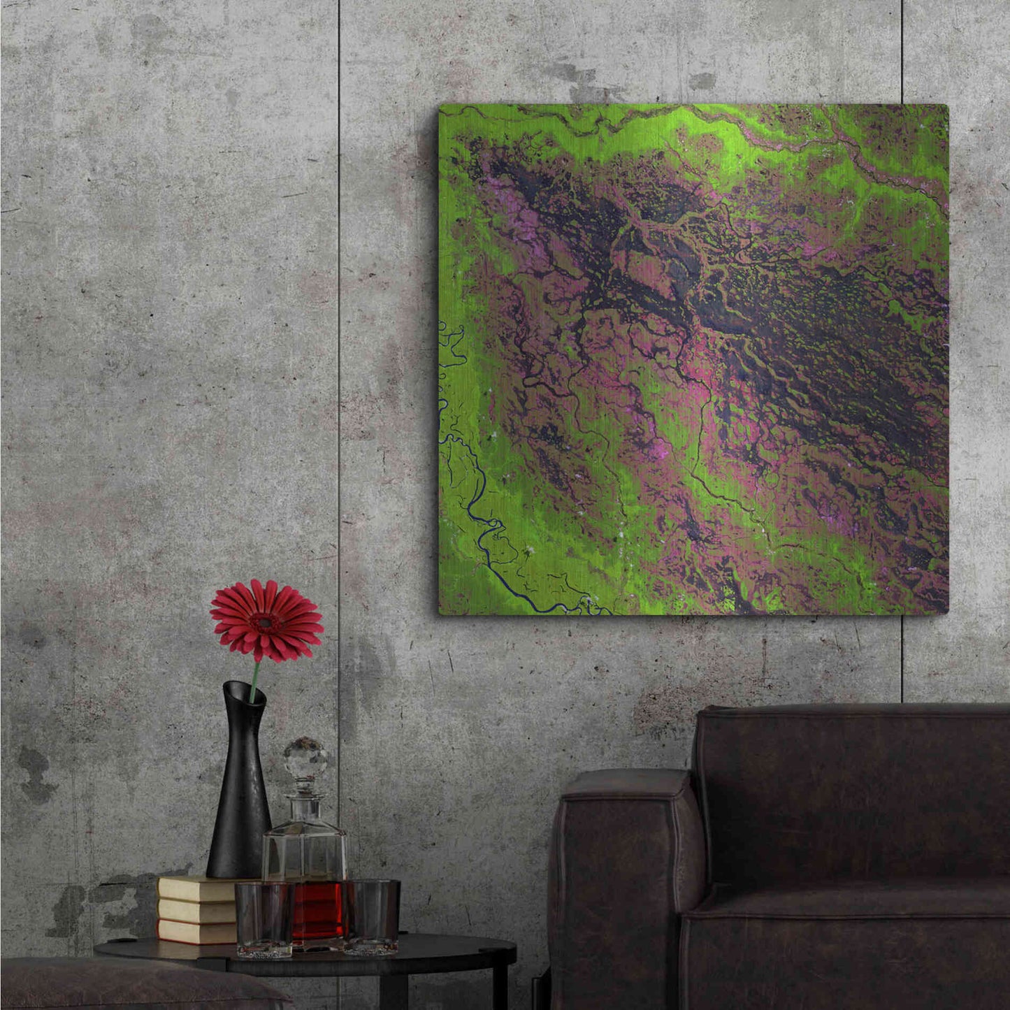 Luxe Metal Art 'Earth as Art: Demini River' Metal Wall Art,36x36