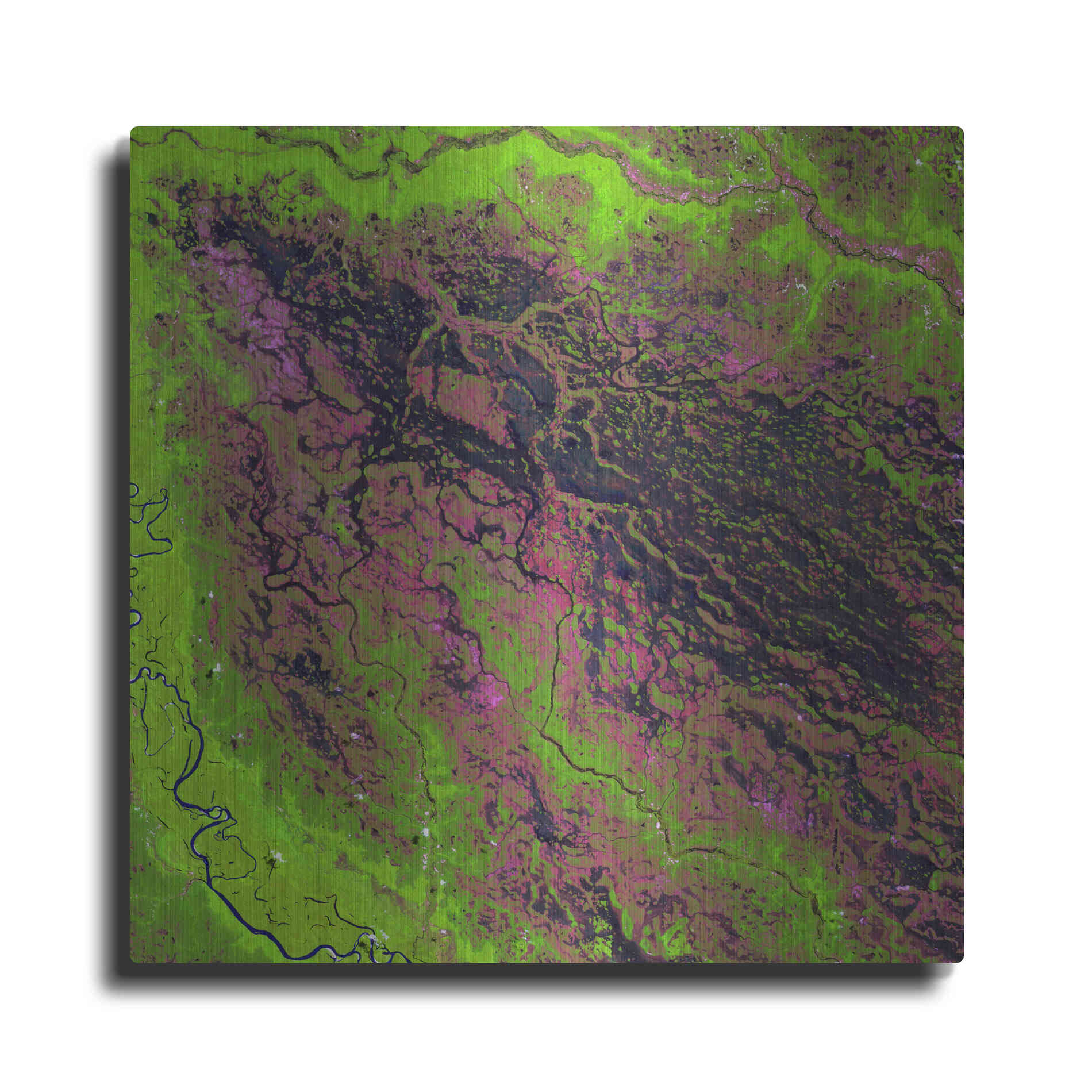 Luxe Metal Art 'Earth as Art: Demini River' Metal Wall Art