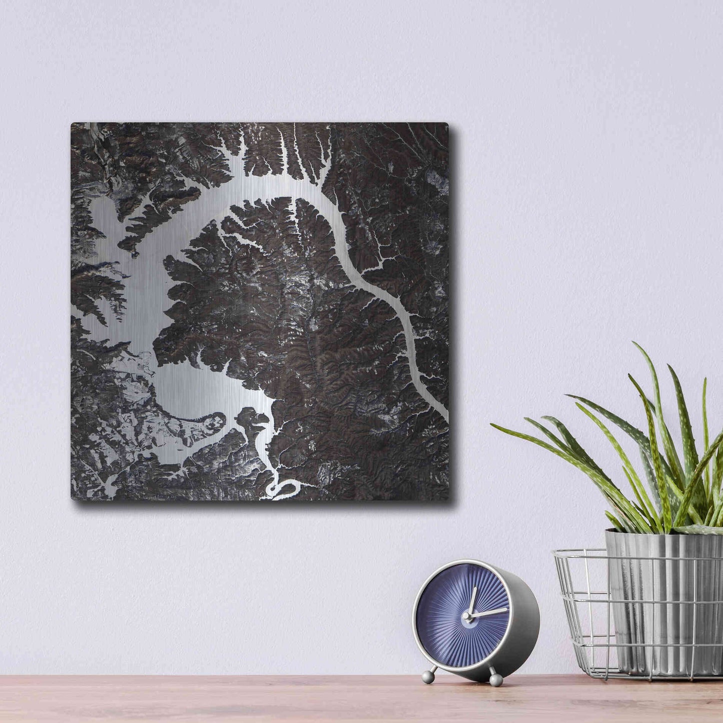 Luxe Metal Art 'Earth as Art: Dragon Lake' Metal Wall Art,12x12