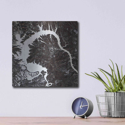 Luxe Metal Art 'Earth as Art: Dragon Lake' Metal Wall Art,12x12