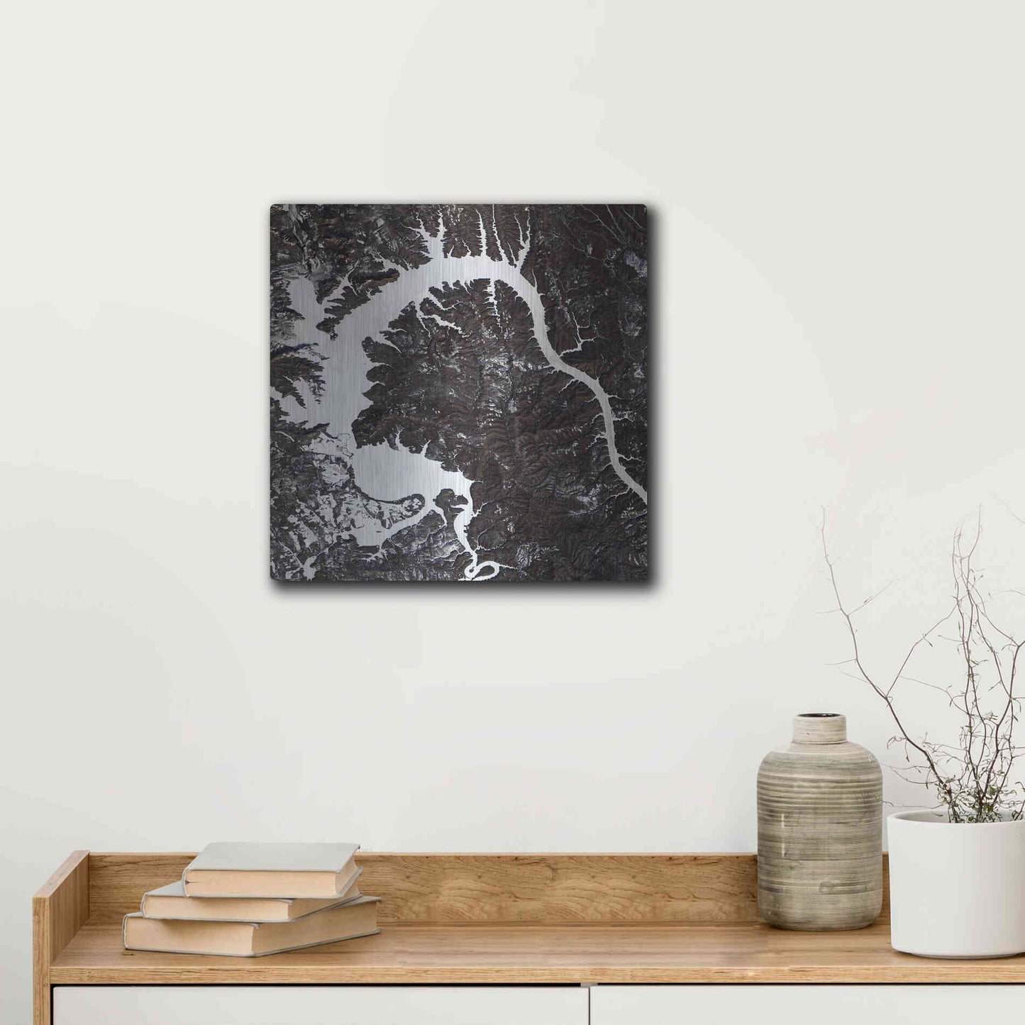 Luxe Metal Art 'Earth as Art: Dragon Lake' Metal Wall Art,12x12