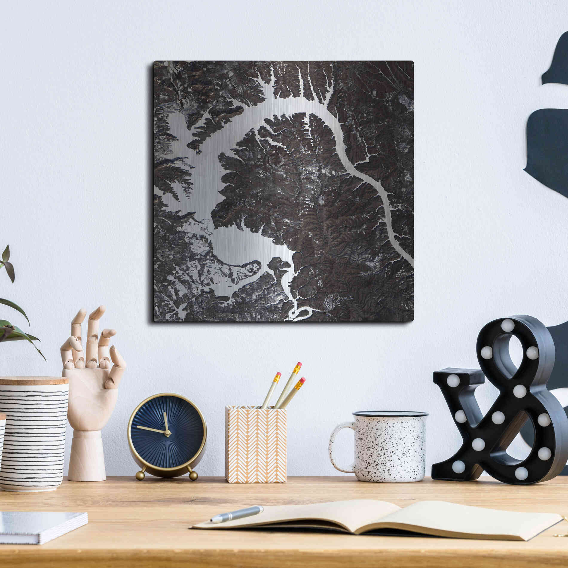 Luxe Metal Art 'Earth as Art: Dragon Lake' Metal Wall Art,12x12