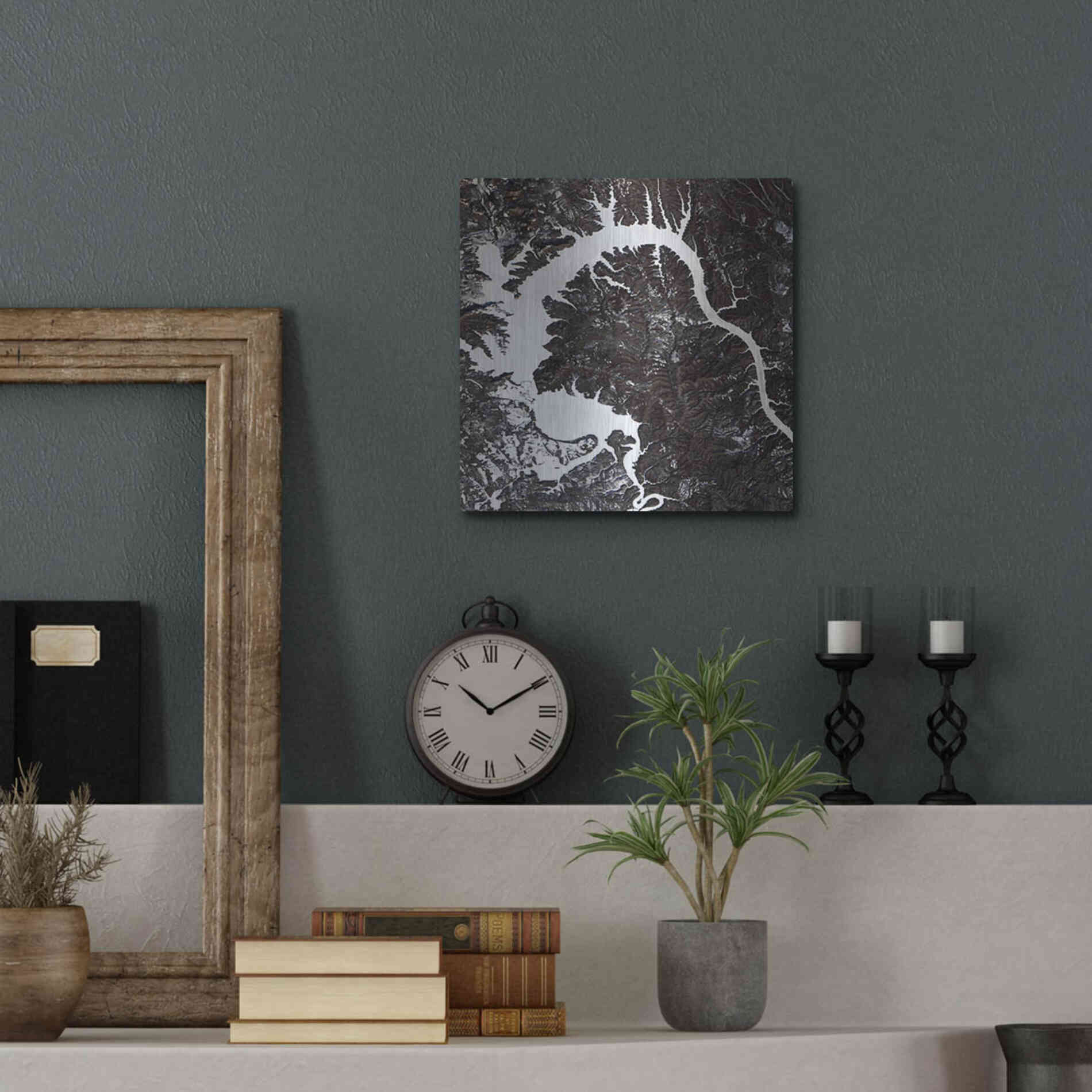Luxe Metal Art 'Earth as Art: Dragon Lake' Metal Wall Art,12x12