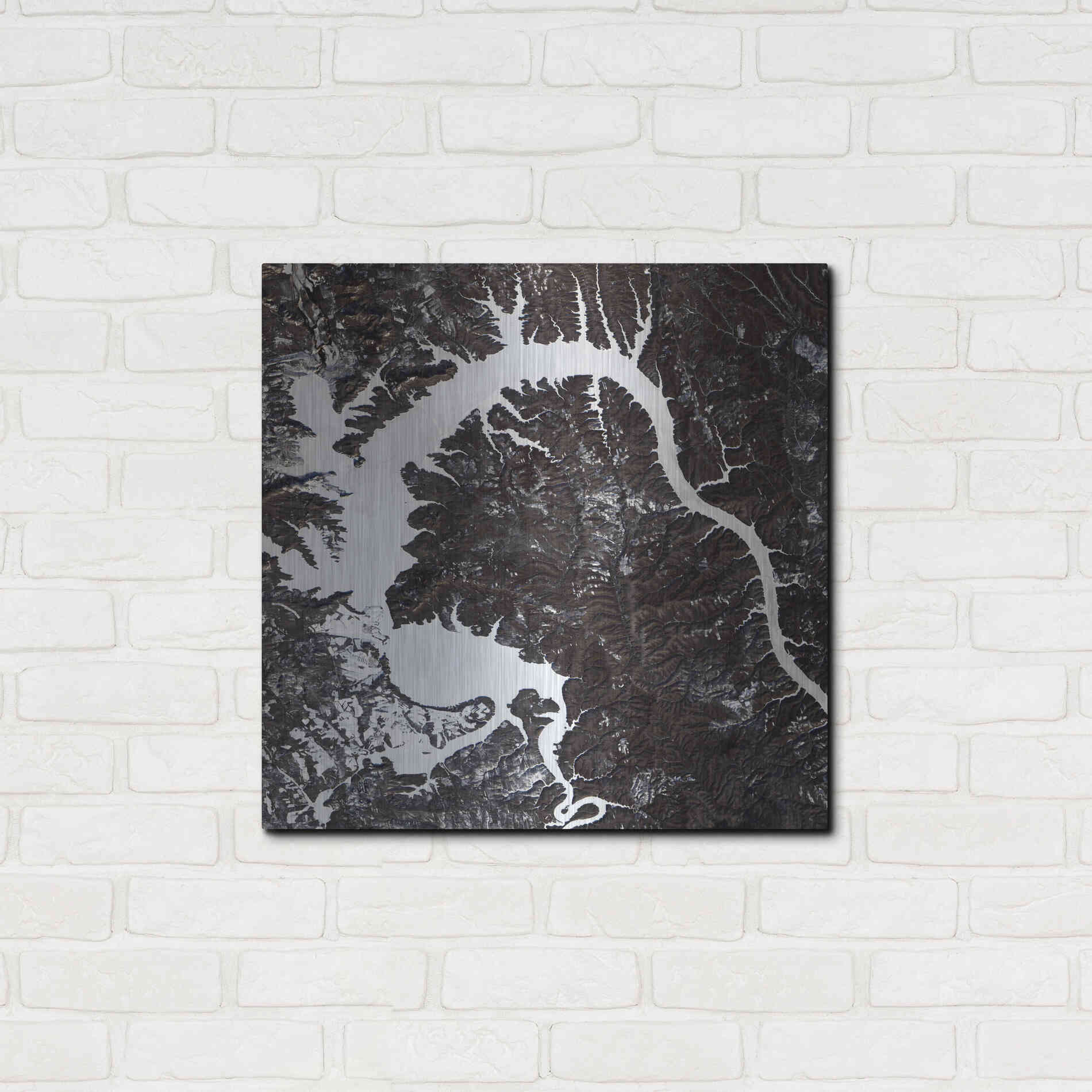 Luxe Metal Art 'Earth as Art: Dragon Lake' Metal Wall Art,24x24