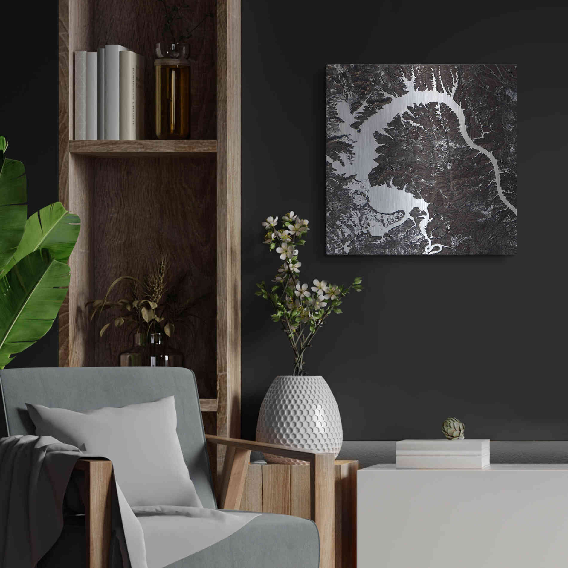 Luxe Metal Art 'Earth as Art: Dragon Lake' Metal Wall Art,24x24