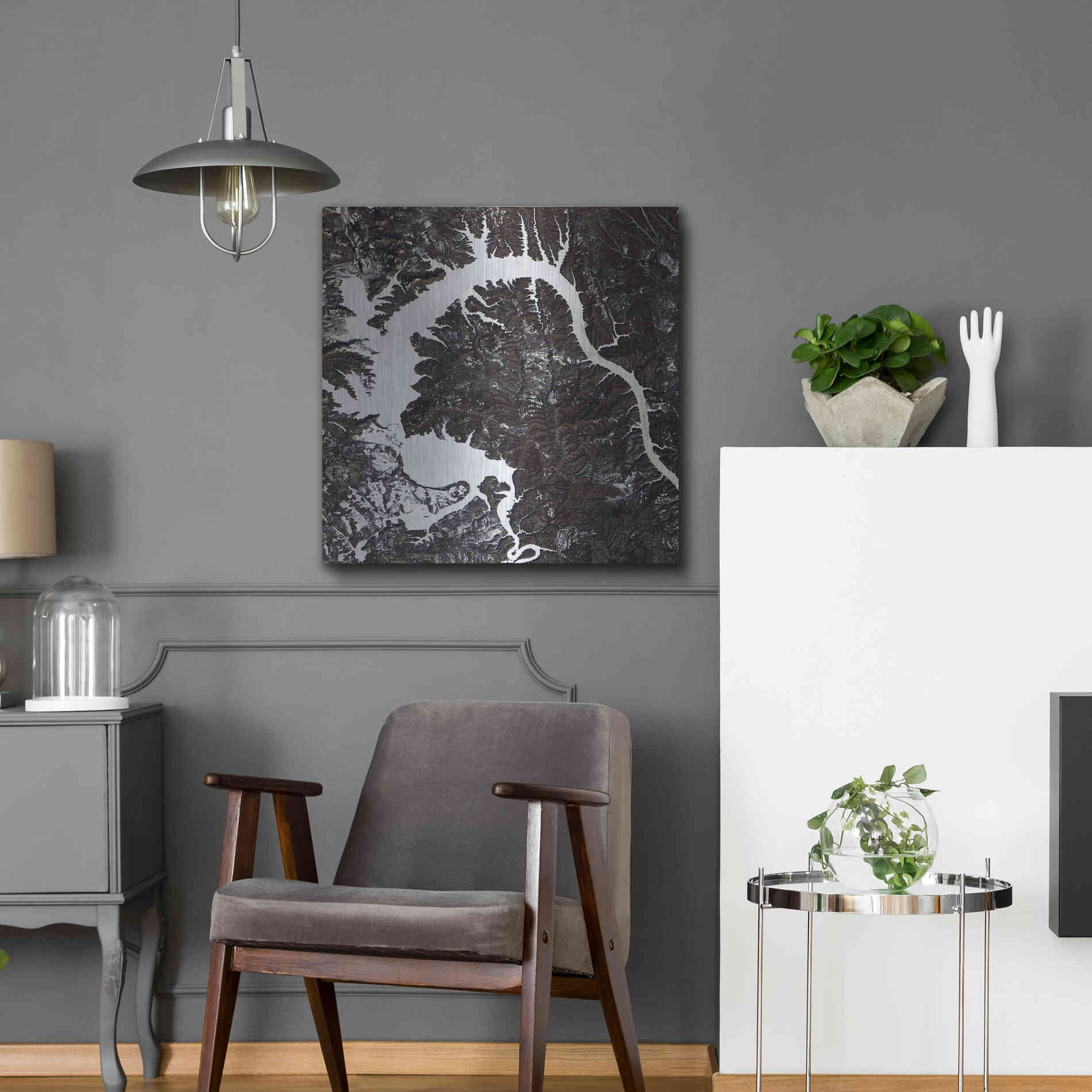 Luxe Metal Art 'Earth as Art: Dragon Lake' Metal Wall Art,24x24