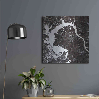 Luxe Metal Art 'Earth as Art: Dragon Lake' Metal Wall Art,24x24