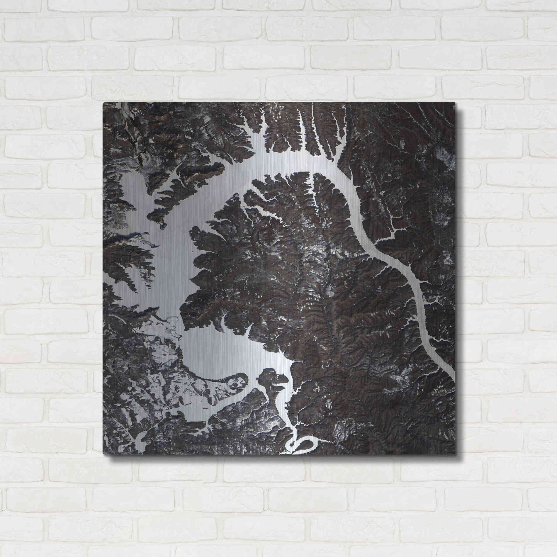 Luxe Metal Art 'Earth as Art: Dragon Lake' Metal Wall Art,36x36