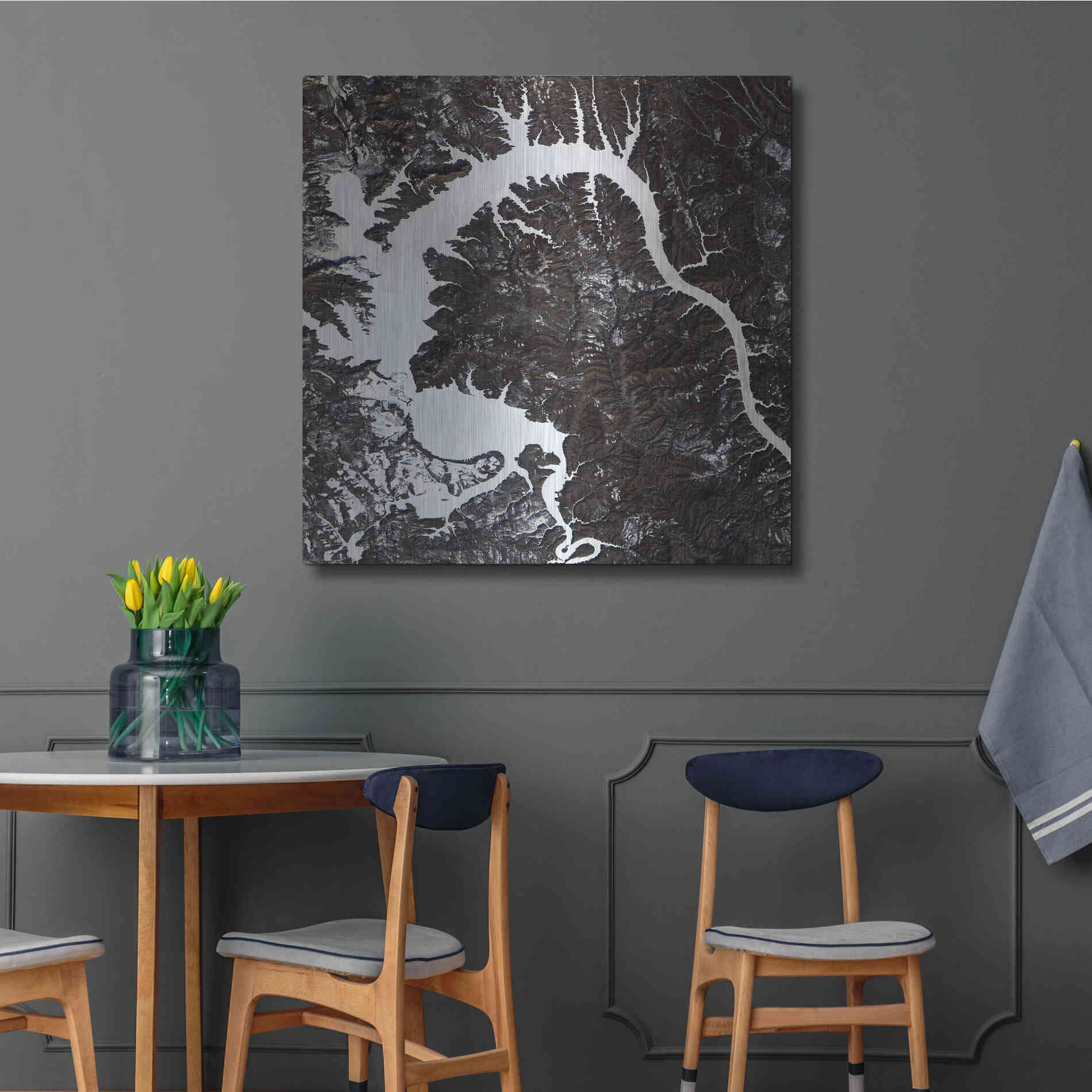 Luxe Metal Art 'Earth as Art: Dragon Lake' Metal Wall Art,36x36