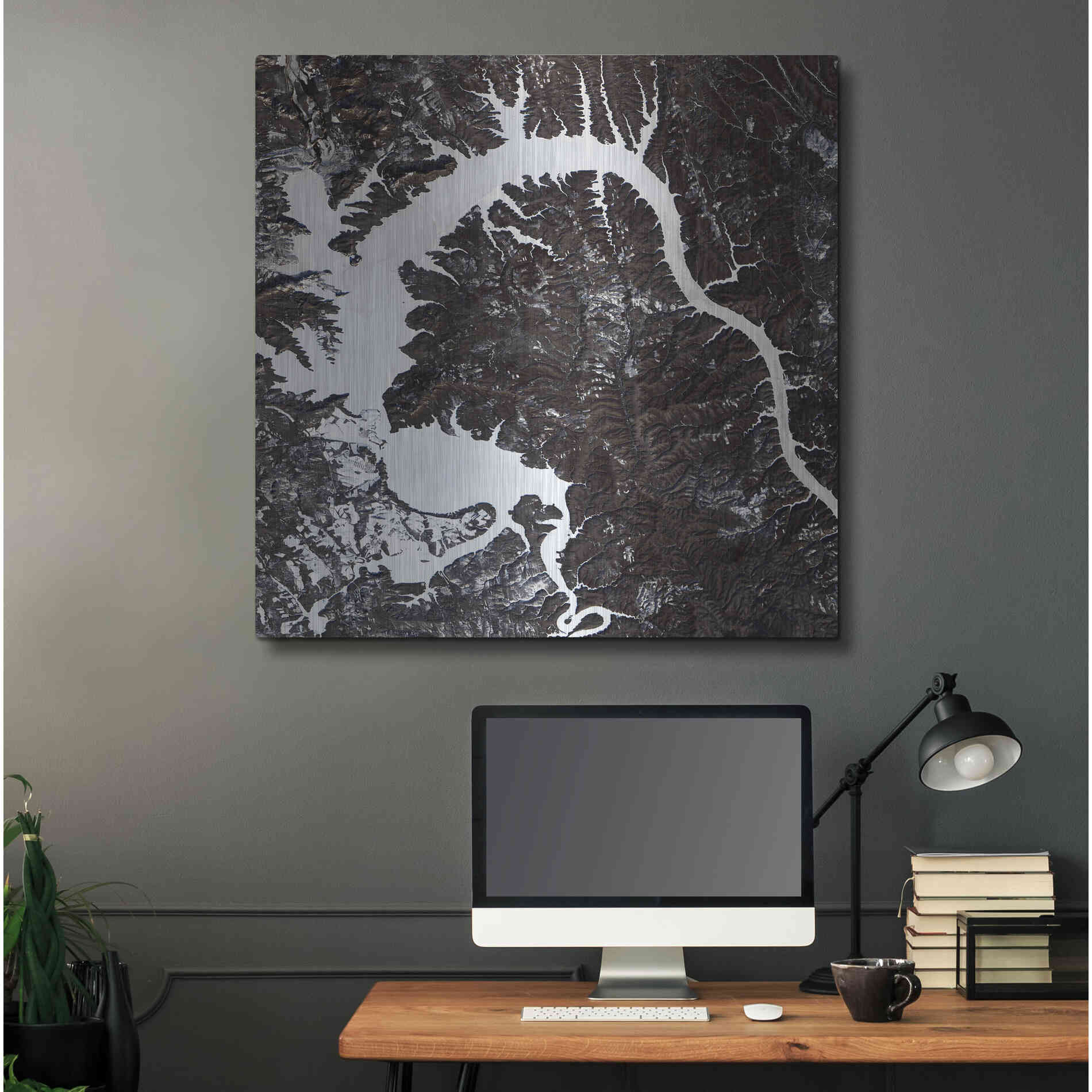 Luxe Metal Art 'Earth as Art: Dragon Lake' Metal Wall Art,36x36