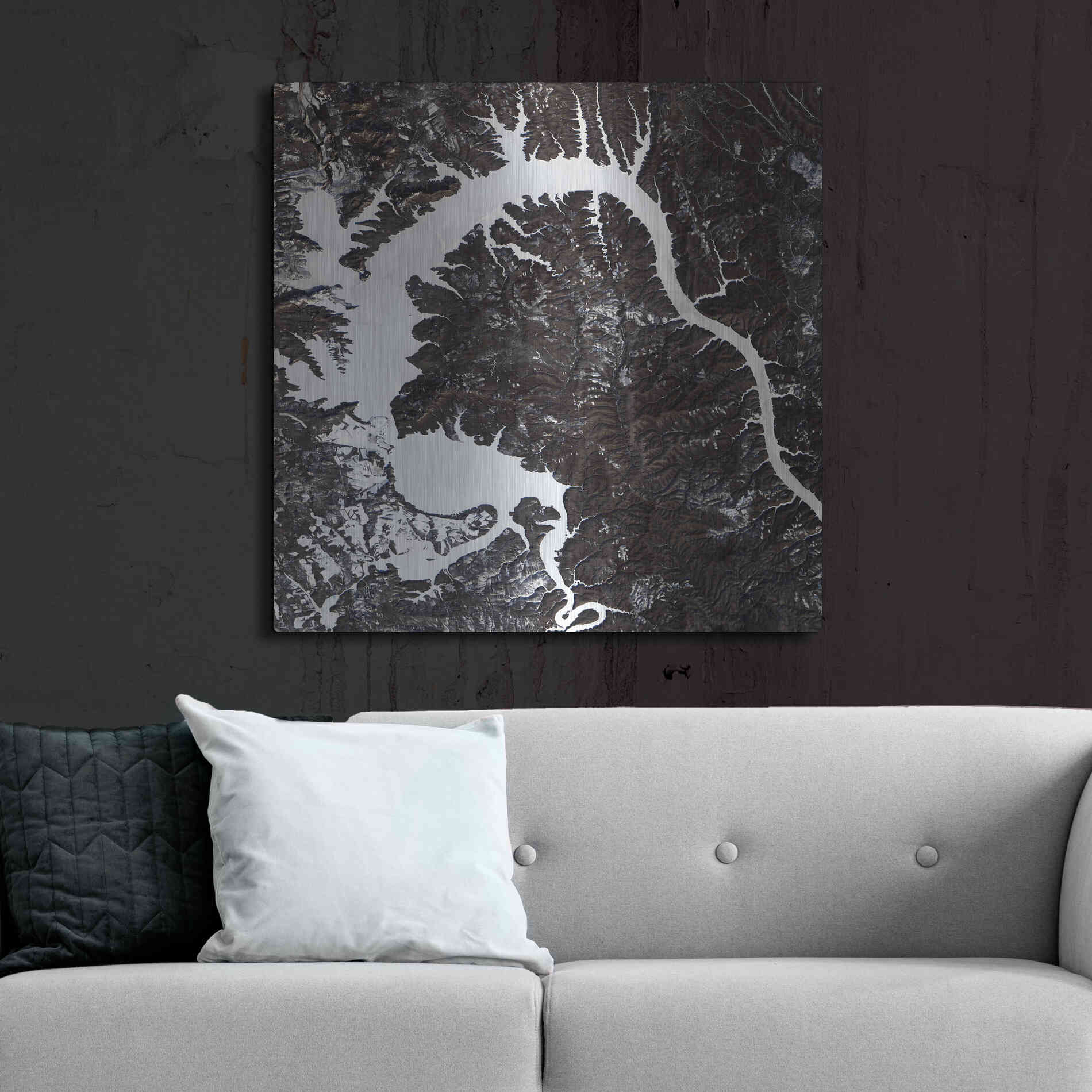 Luxe Metal Art 'Earth as Art: Dragon Lake' Metal Wall Art,36x36