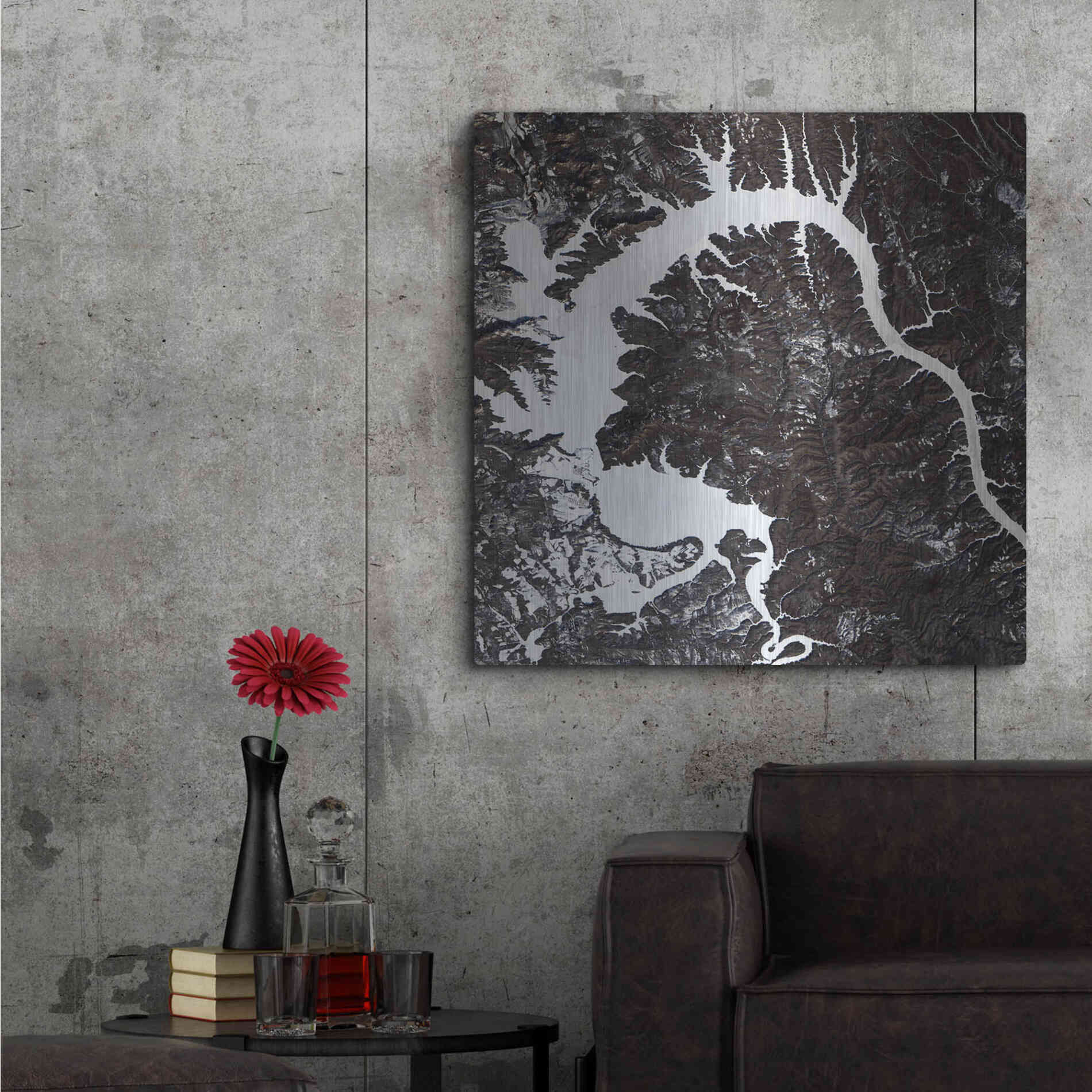 Luxe Metal Art 'Earth as Art: Dragon Lake' Metal Wall Art,36x36