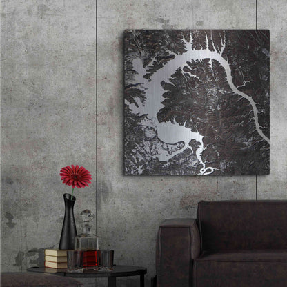 Luxe Metal Art 'Earth as Art: Dragon Lake' Metal Wall Art,36x36