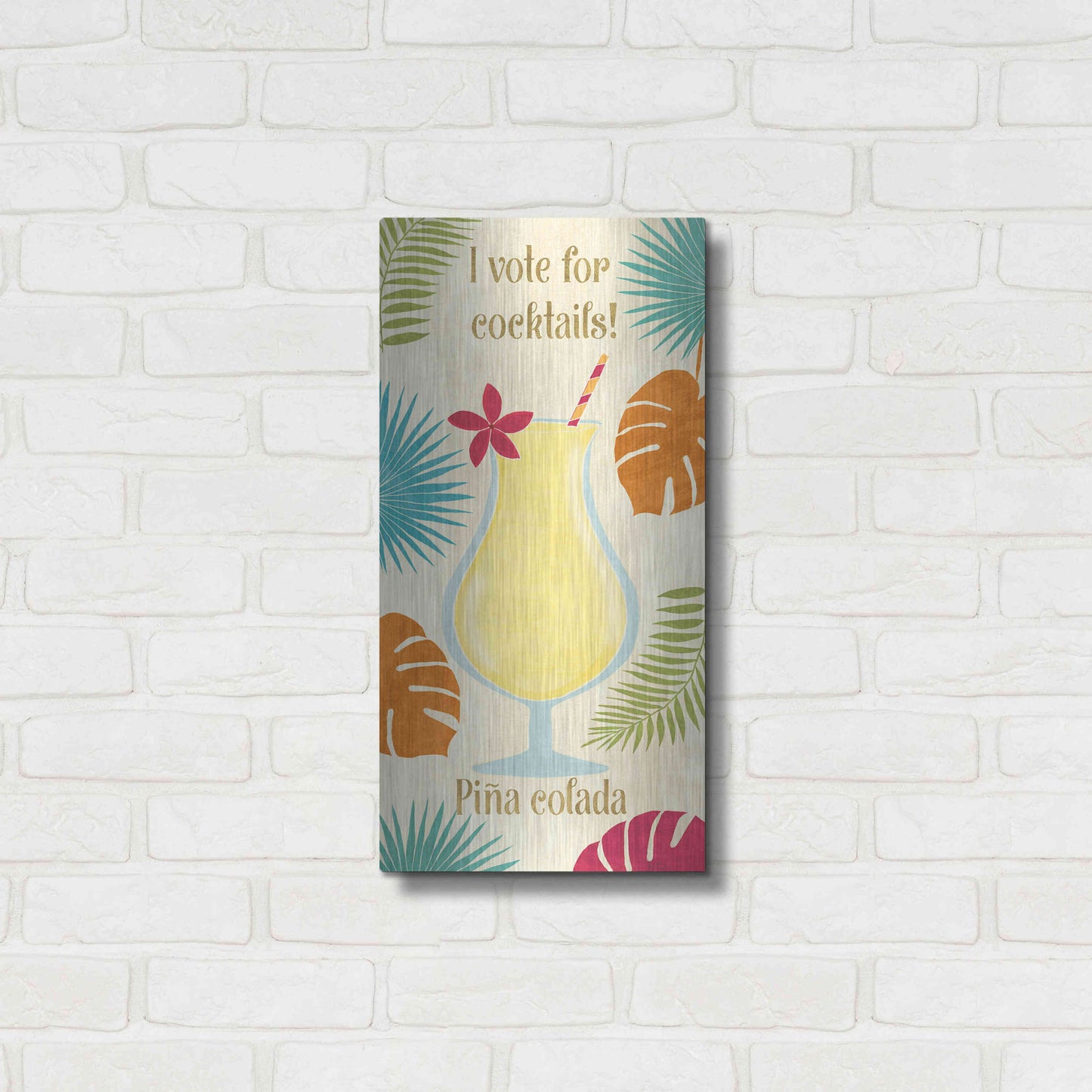 Luxe Metal Art 'Exotic Breeze XV' by Veronique Charron, Metal Wall Art,12x24