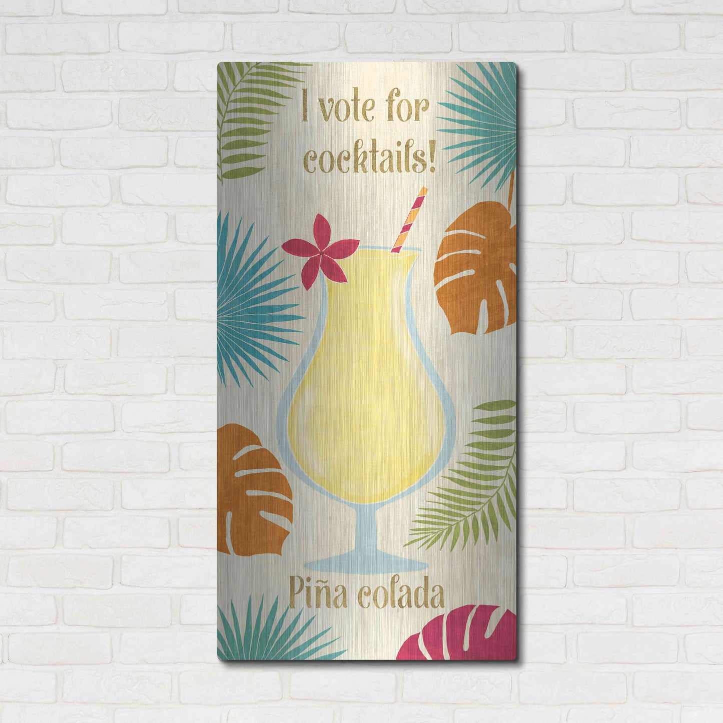 Luxe Metal Art 'Exotic Breeze XV' by Veronique Charron, Metal Wall Art,24x48