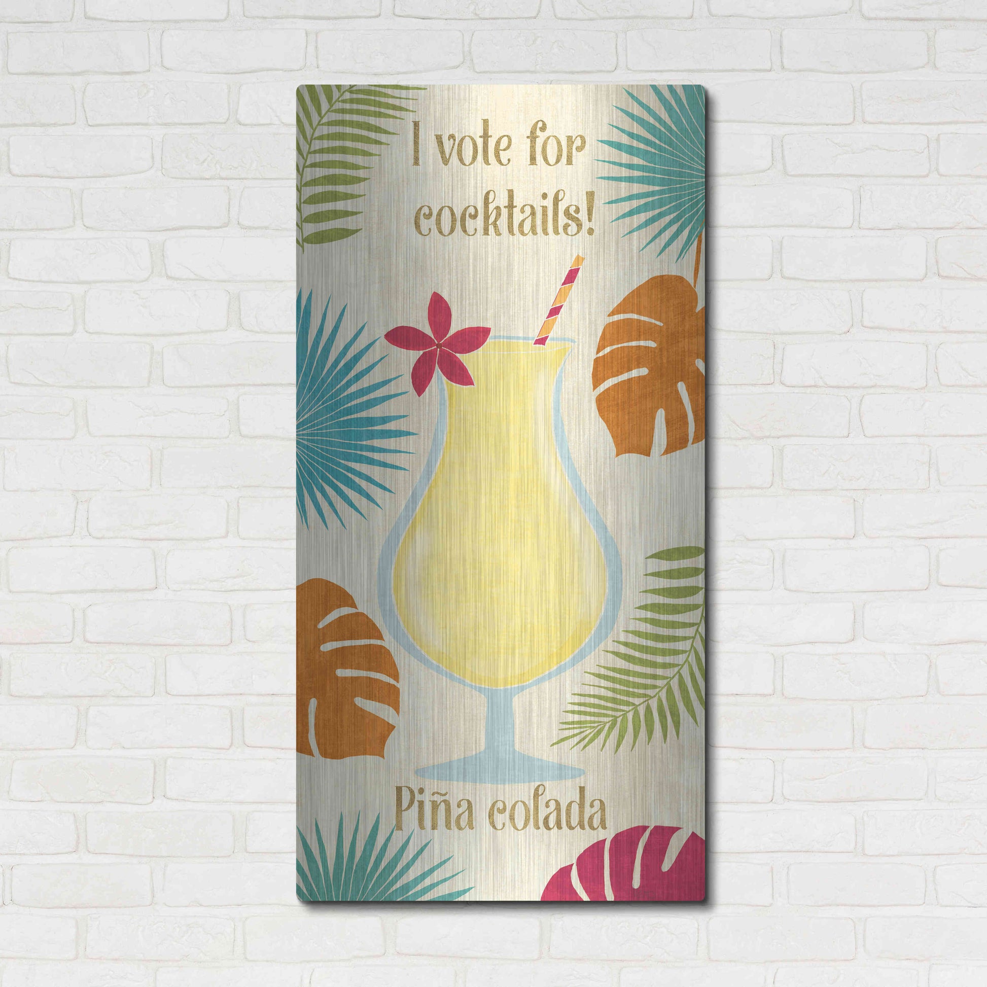 Luxe Metal Art 'Exotic Breeze XV' by Veronique Charron, Metal Wall Art,24x48