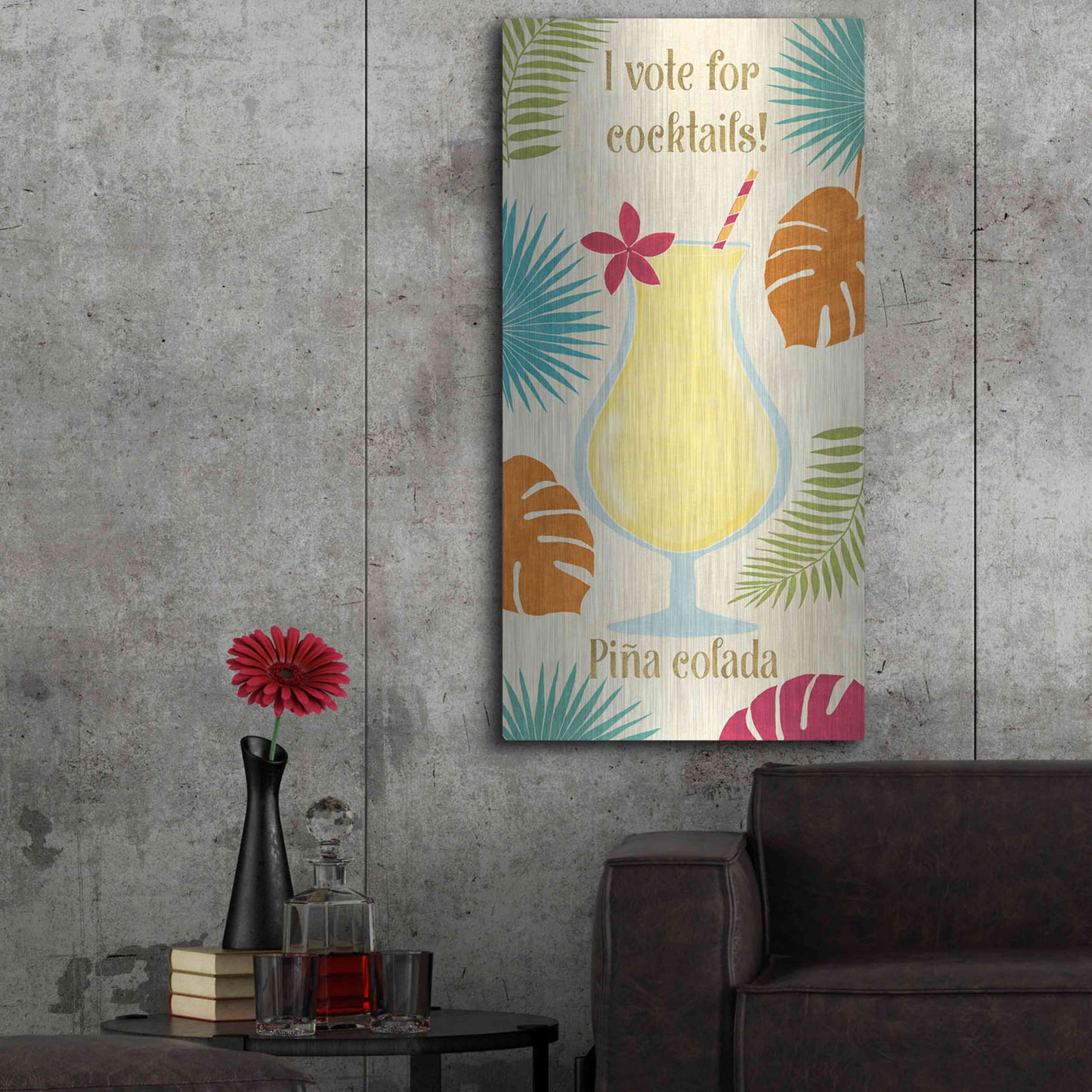 Luxe Metal Art 'Exotic Breeze XV' by Veronique Charron, Metal Wall Art,24x48