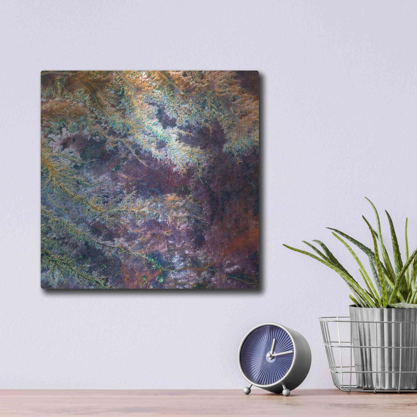 Luxe Metal Art 'Earth as Art: Ghadamis River' Metal Wall Art,12x12