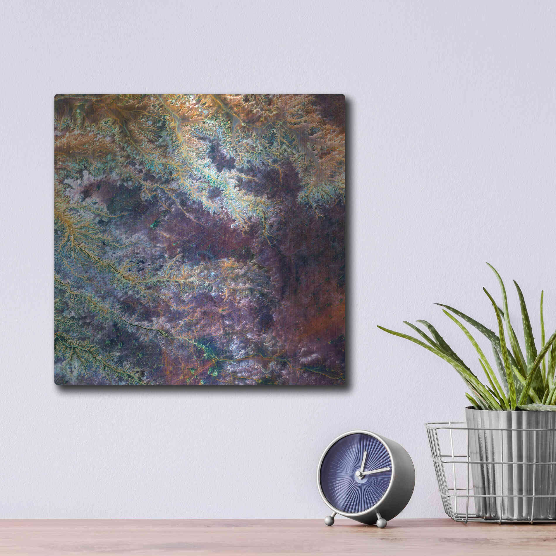 Luxe Metal Art 'Earth as Art: Ghadamis River' Metal Wall Art,12x12