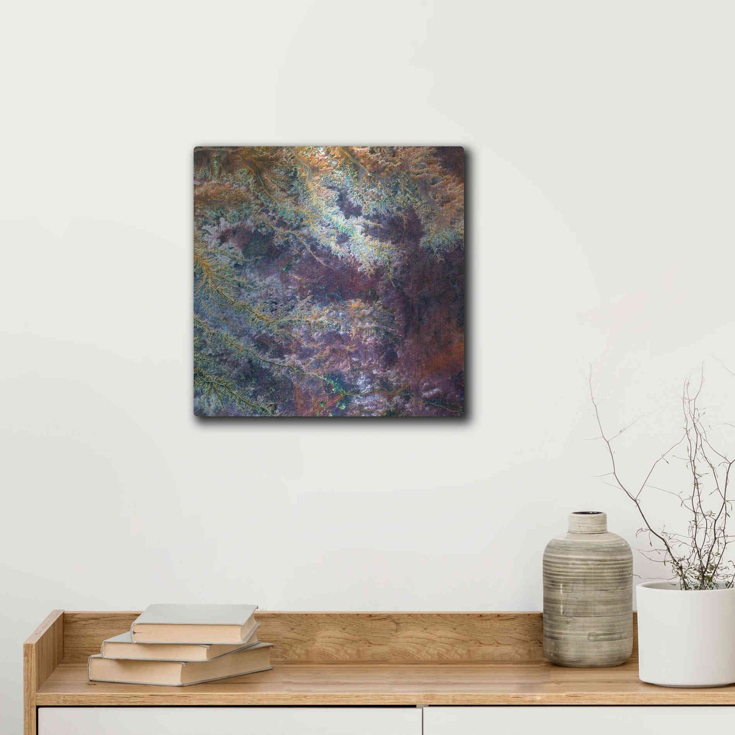 Luxe Metal Art 'Earth as Art: Ghadamis River' Metal Wall Art,12x12