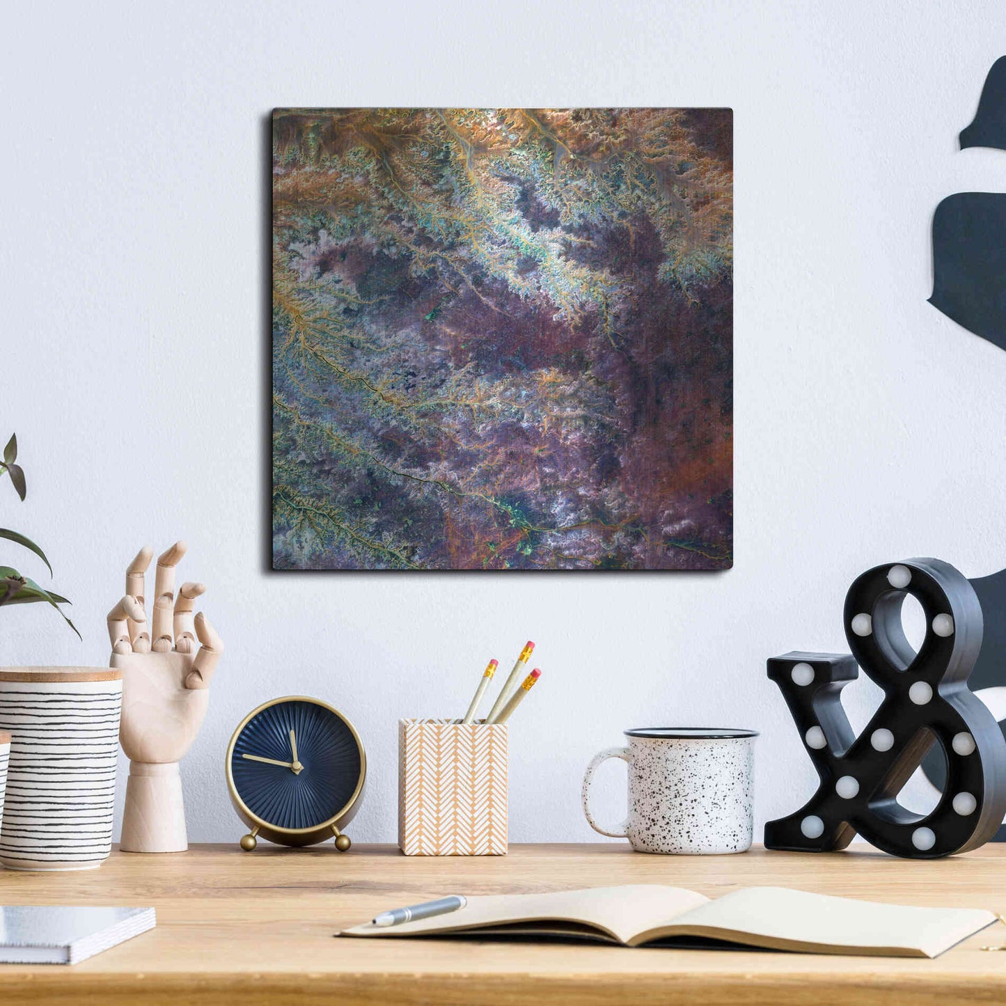 Luxe Metal Art 'Earth as Art: Ghadamis River' Metal Wall Art,12x12
