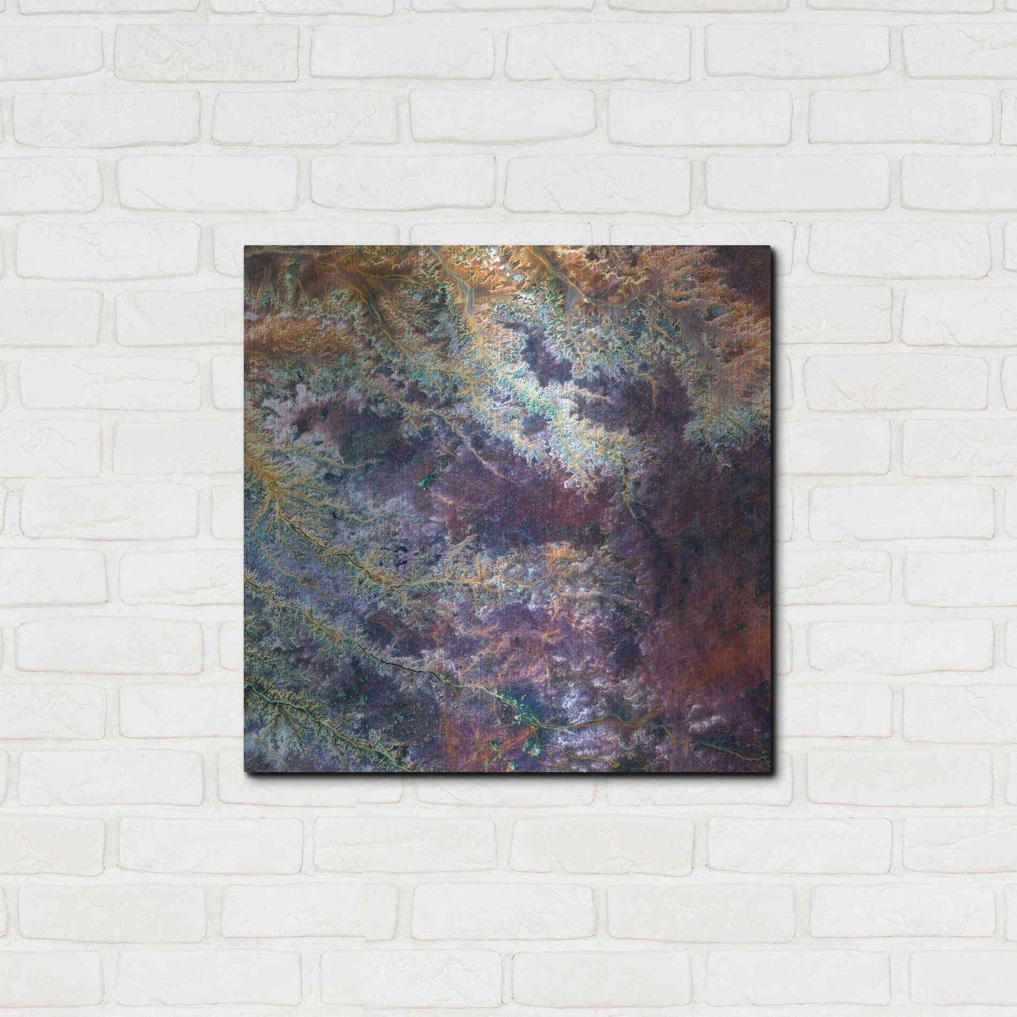 Luxe Metal Art 'Earth as Art: Ghadamis River' Metal Wall Art,24x24