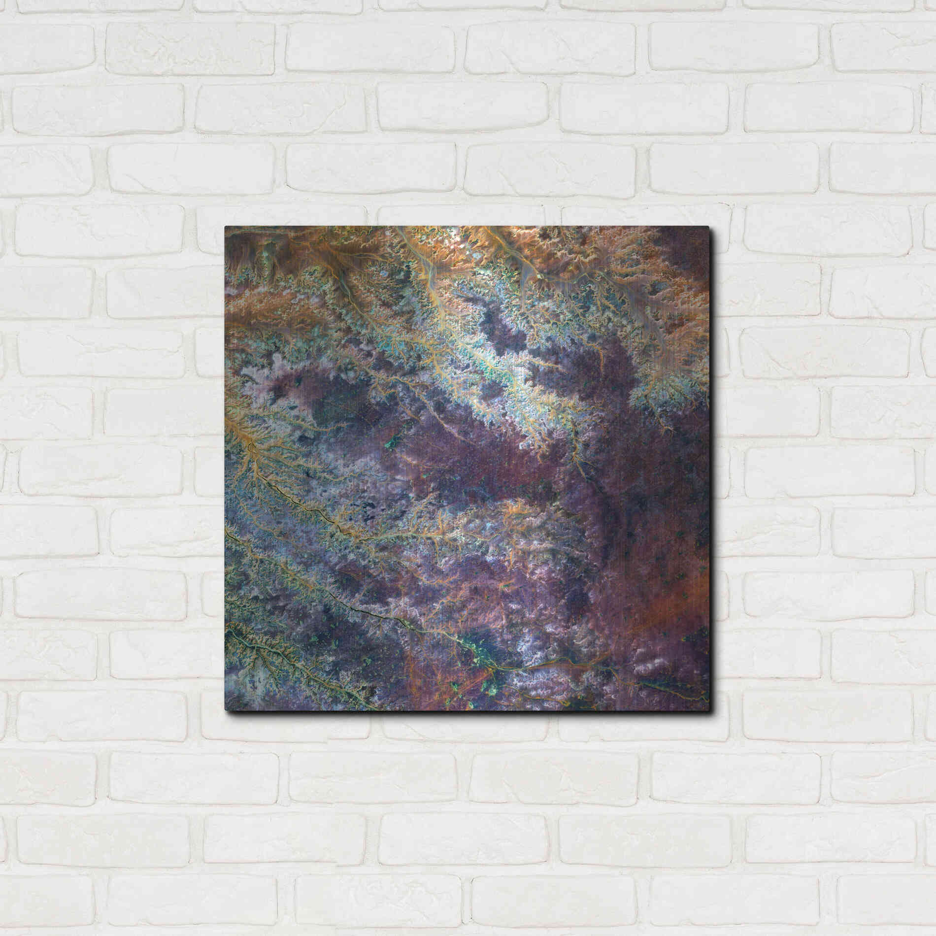 Luxe Metal Art 'Earth as Art: Ghadamis River' Metal Wall Art,24x24