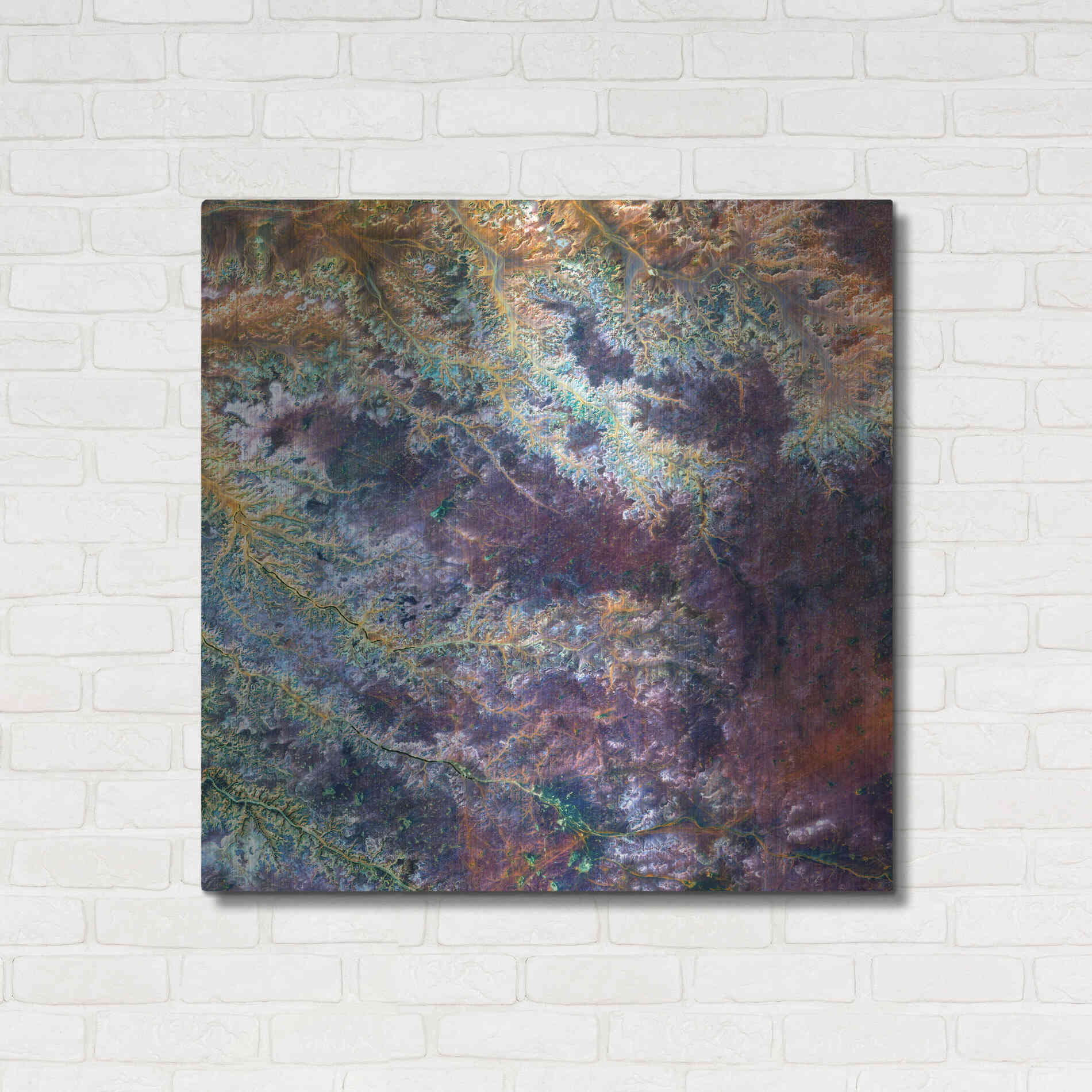 Luxe Metal Art 'Earth as Art: Ghadamis River' Metal Wall Art,36x36