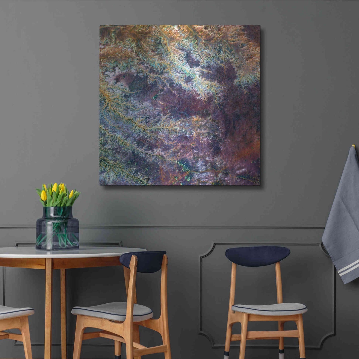 Luxe Metal Art 'Earth as Art: Ghadamis River' Metal Wall Art,36x36