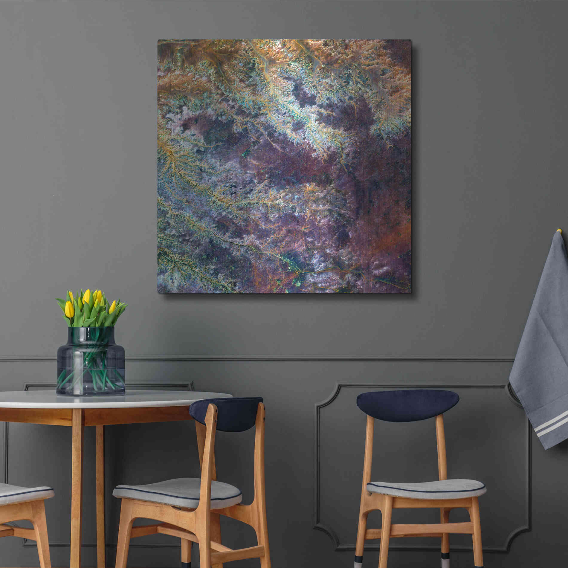 Luxe Metal Art 'Earth as Art: Ghadamis River' Metal Wall Art,36x36