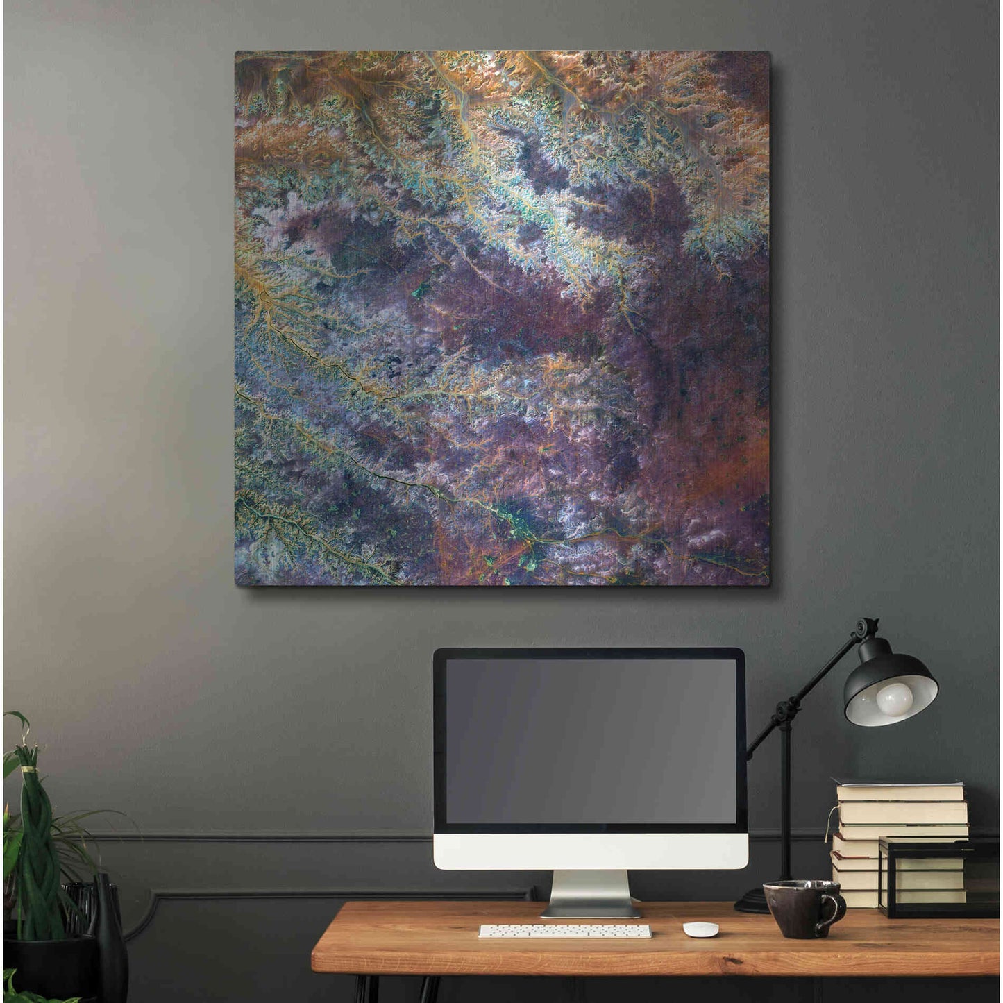 Luxe Metal Art 'Earth as Art: Ghadamis River' Metal Wall Art,36x36