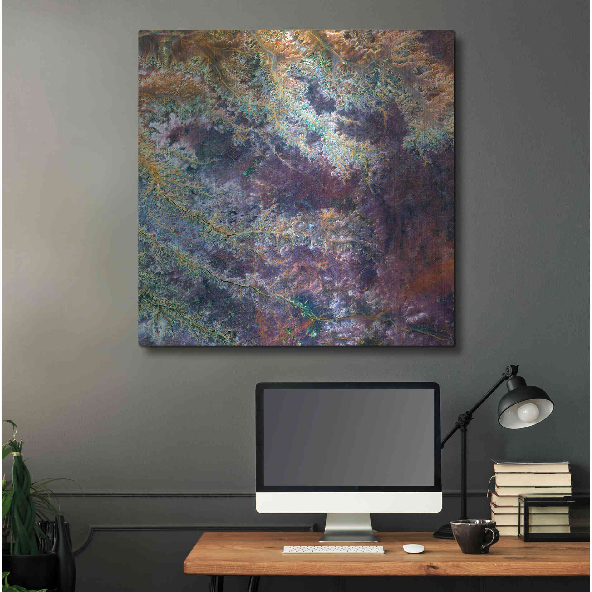 Luxe Metal Art 'Earth as Art: Ghadamis River' Metal Wall Art,36x36