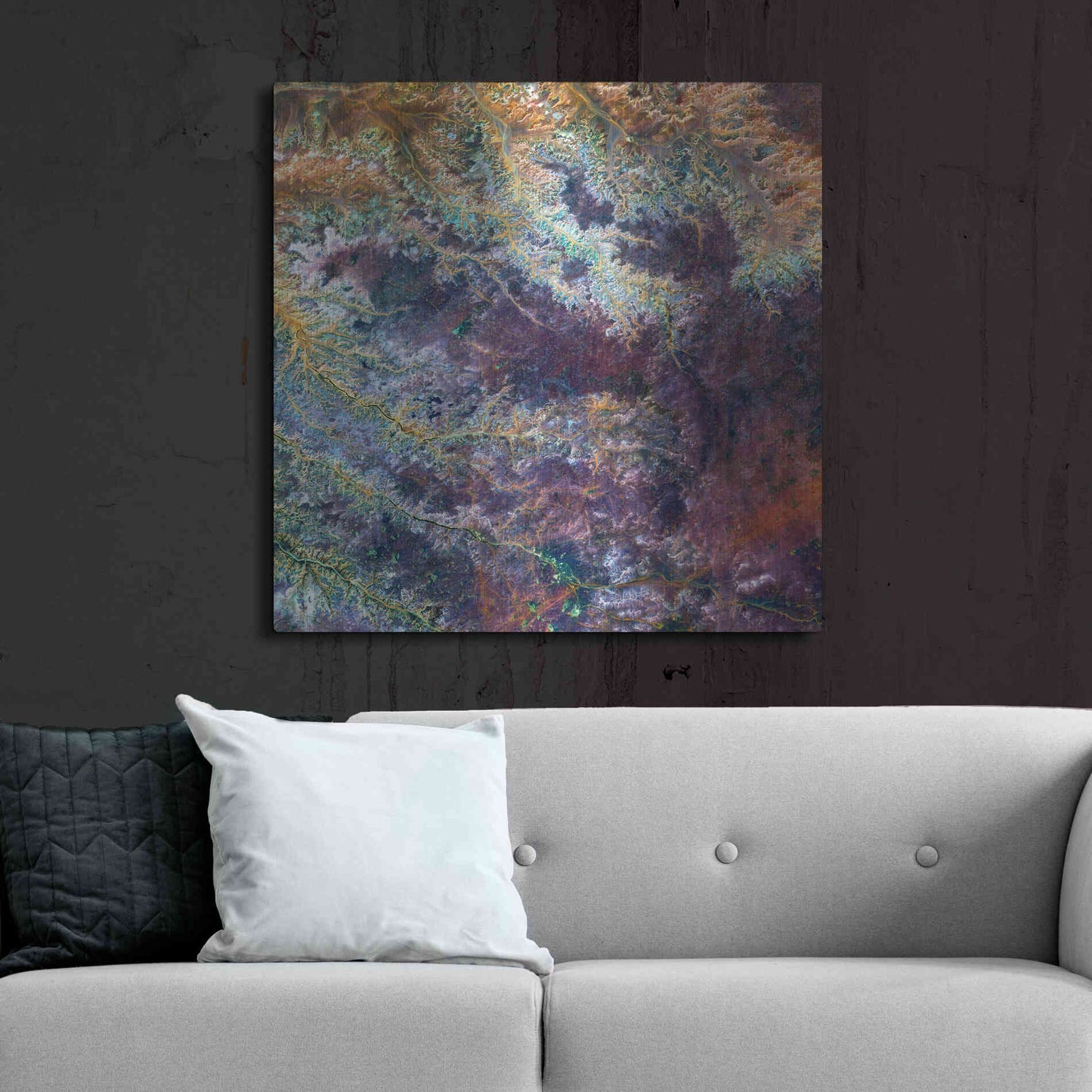 Luxe Metal Art 'Earth as Art: Ghadamis River' Metal Wall Art,36x36