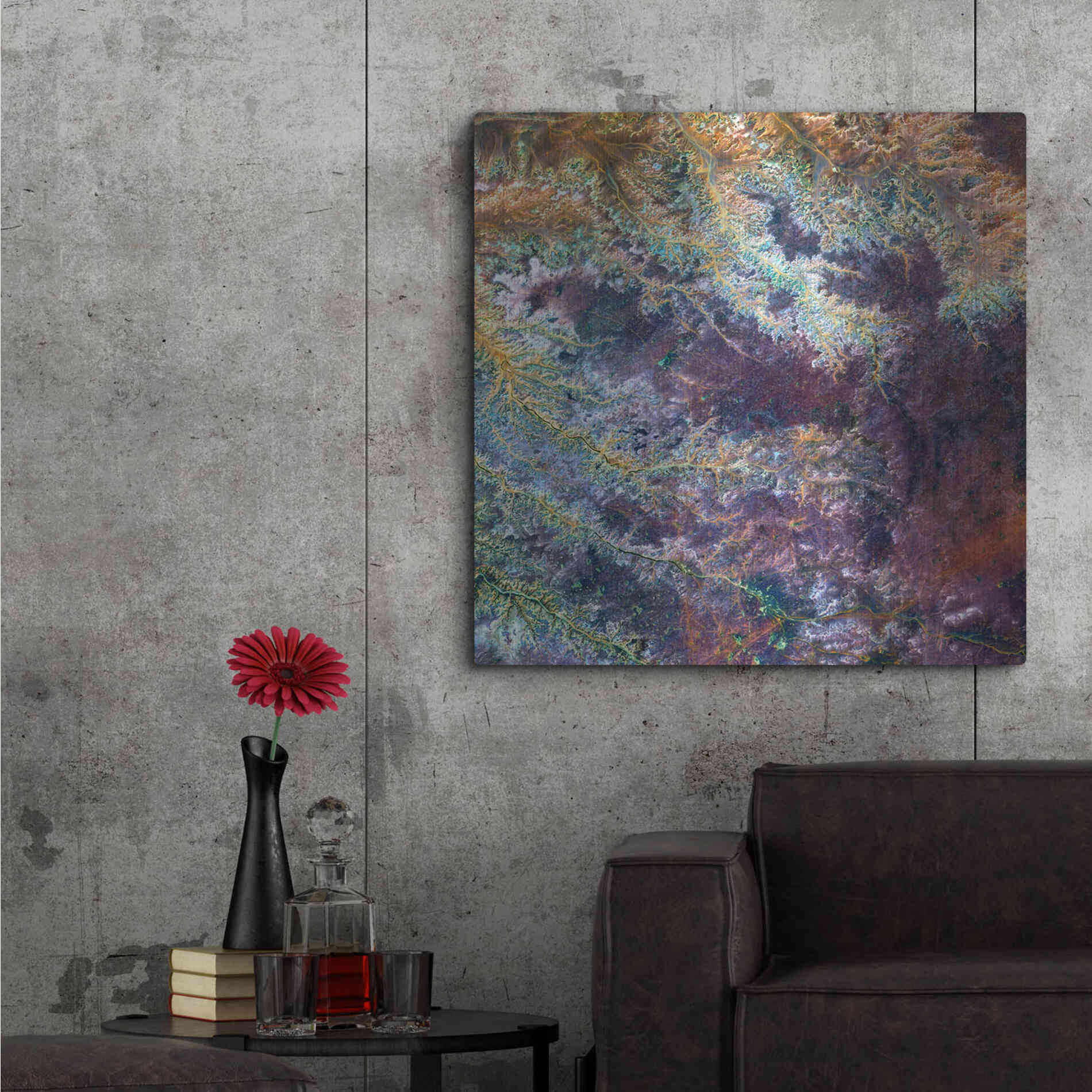 Luxe Metal Art 'Earth as Art: Ghadamis River' Metal Wall Art,36x36