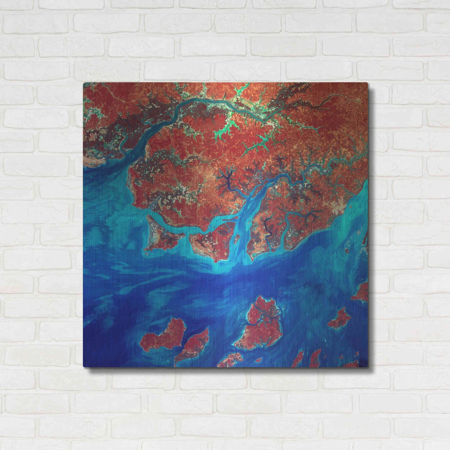 Luxe Metal Art 'Earth as Art: Guinea-Bissau' Metal Wall Art,36x36