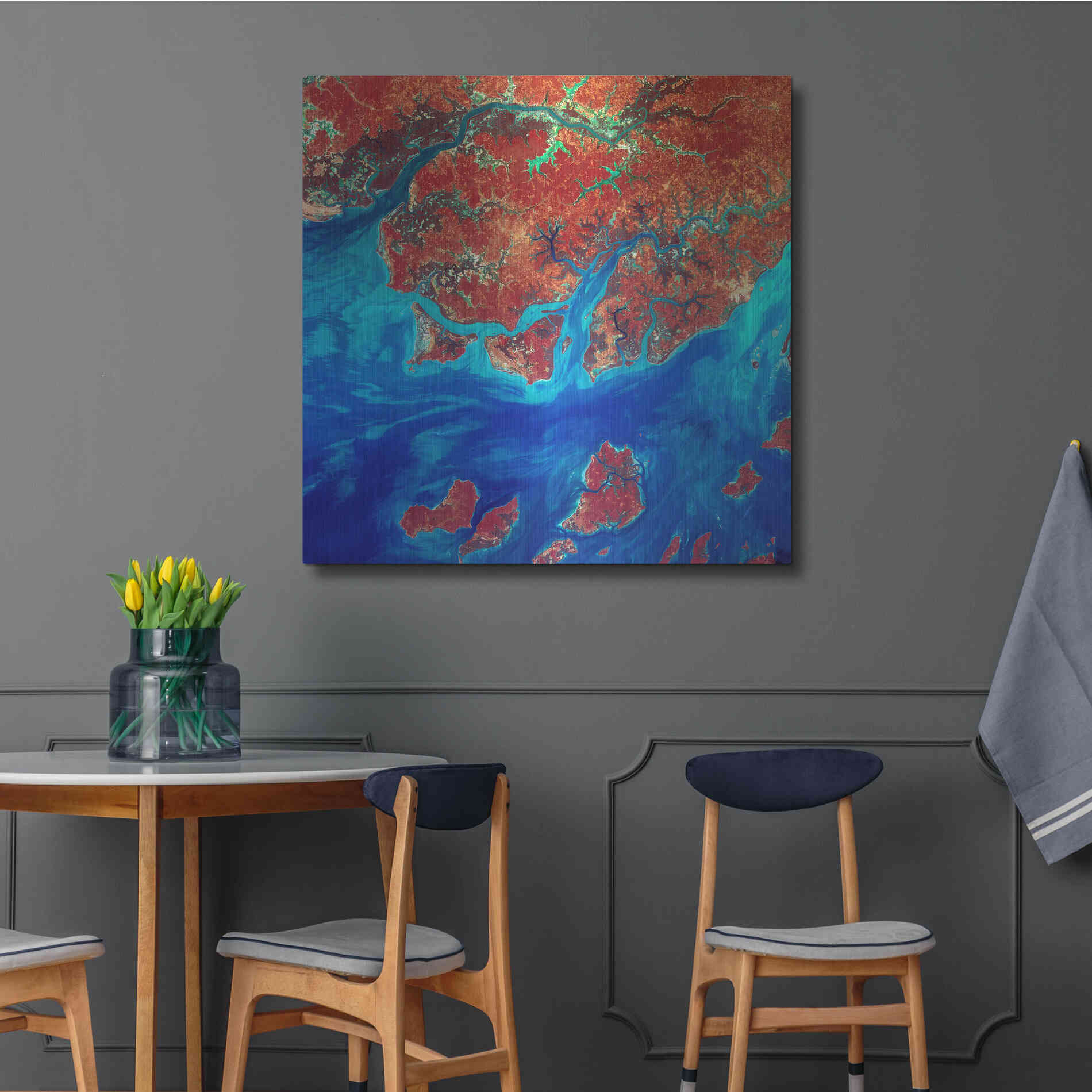 Luxe Metal Art 'Earth as Art: Guinea-Bissau' Metal Wall Art,36x36