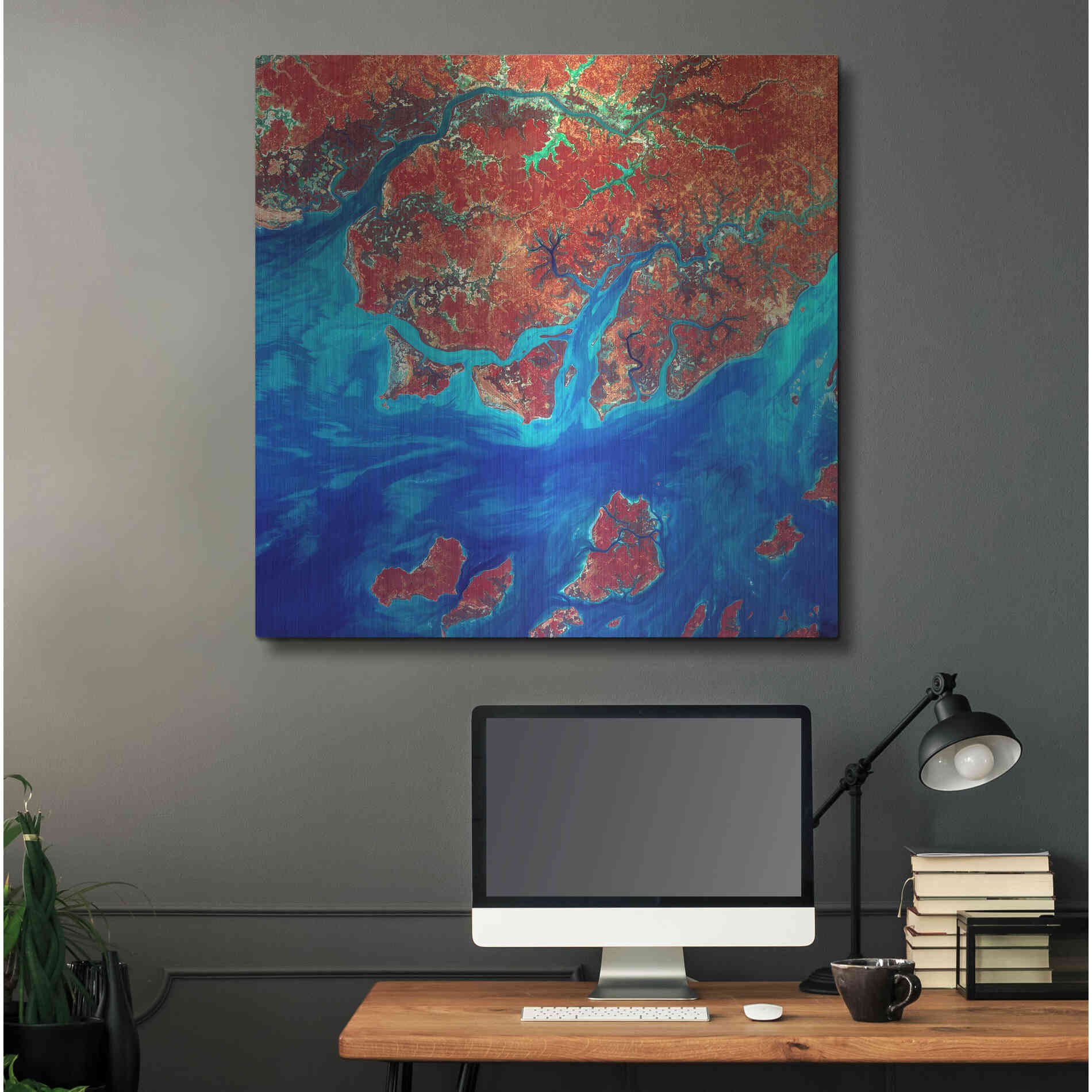 Luxe Metal Art 'Earth as Art: Guinea-Bissau' Metal Wall Art,36x36
