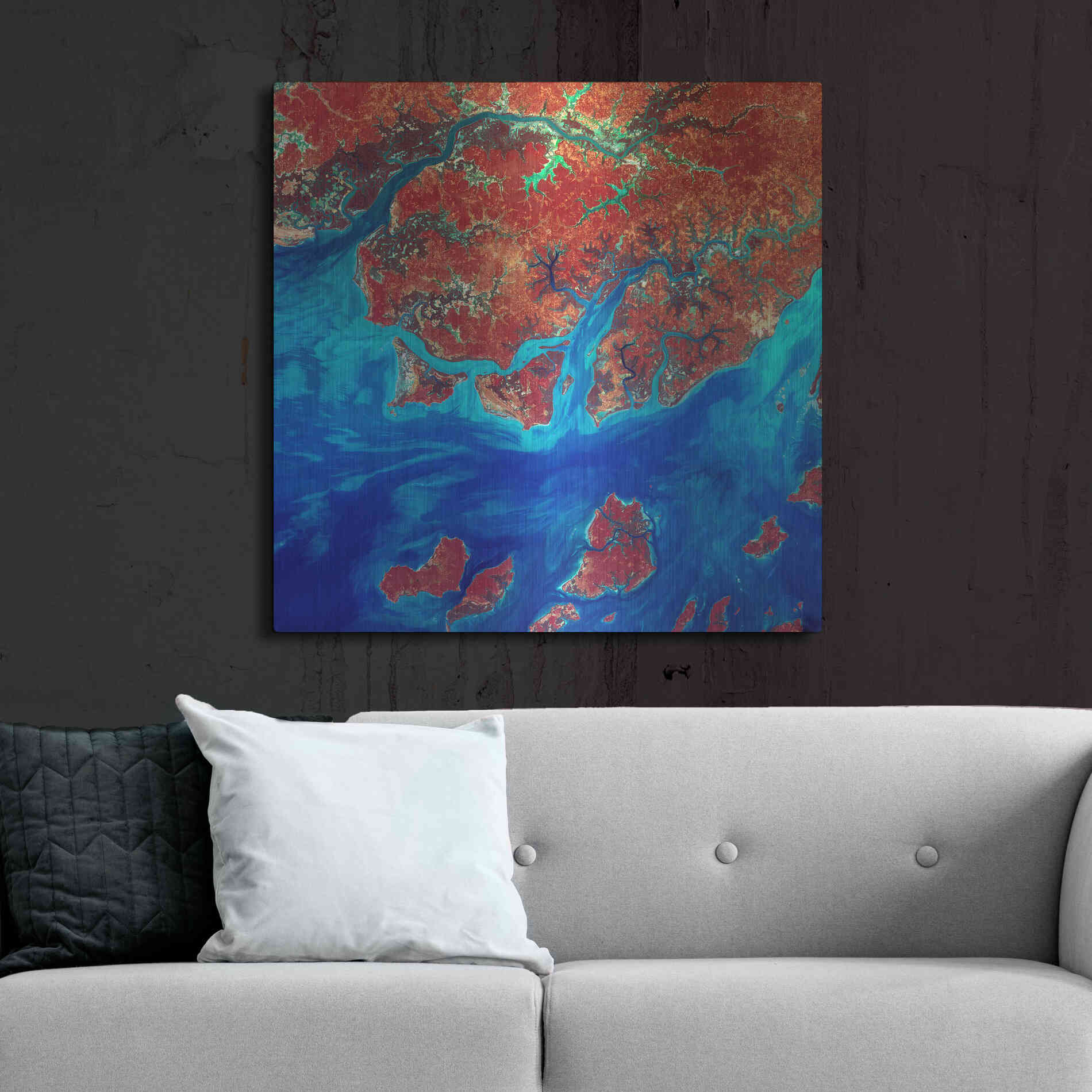 Luxe Metal Art 'Earth as Art: Guinea-Bissau' Metal Wall Art,36x36