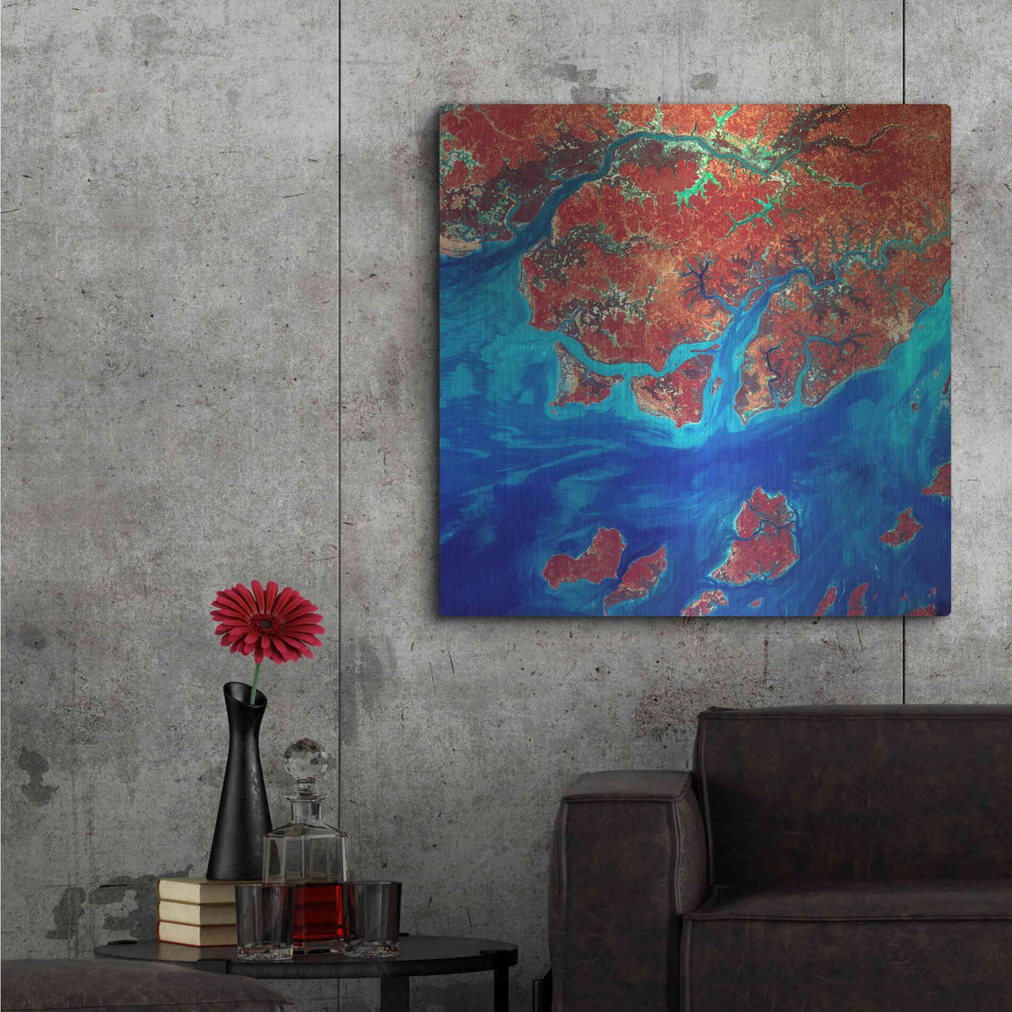 Luxe Metal Art 'Earth as Art: Guinea-Bissau' Metal Wall Art,36x36