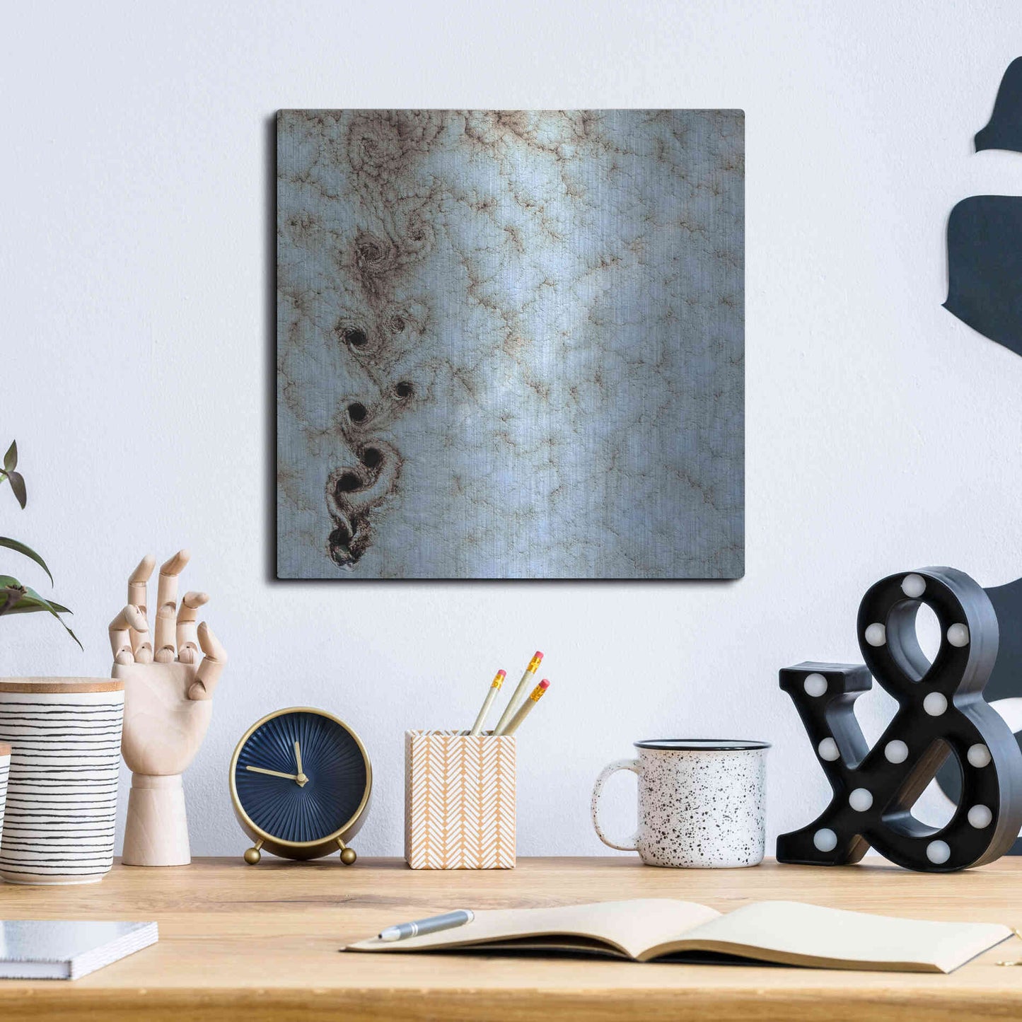 Luxe Metal Art 'Earth as Art: Karman Vortices' Metal Wall Art,12x12