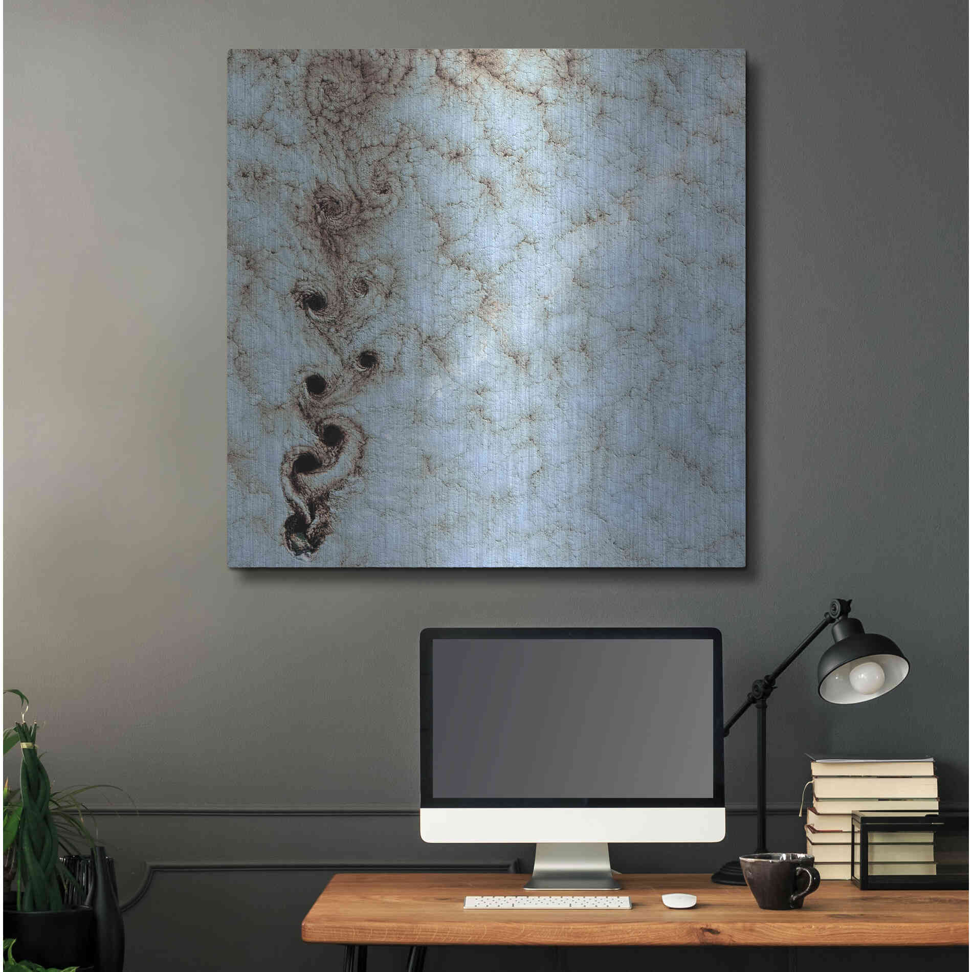 Luxe Metal Art 'Earth as Art: Karman Vortices' Metal Wall Art,36x36