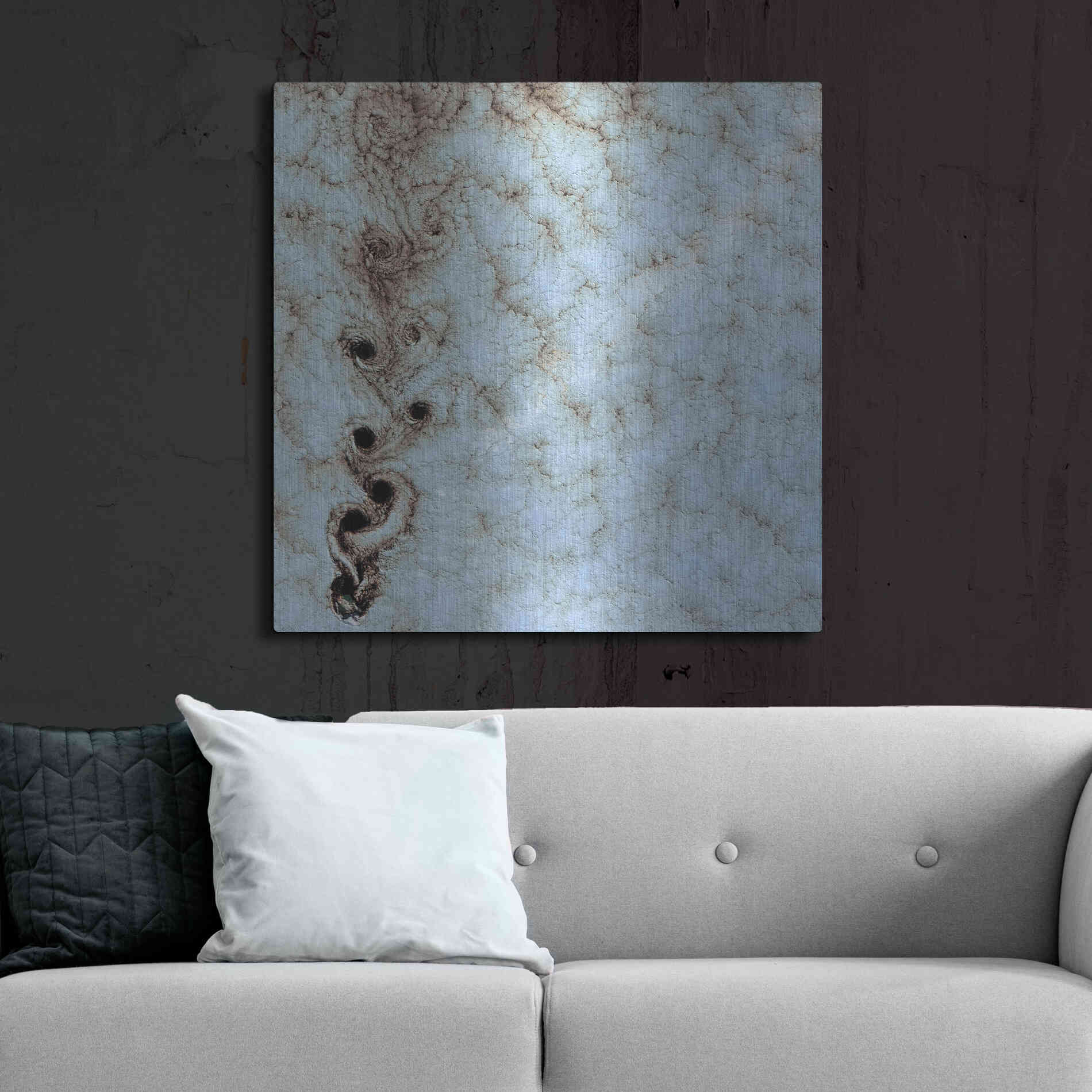 Luxe Metal Art 'Earth as Art: Karman Vortices' Metal Wall Art,36x36
