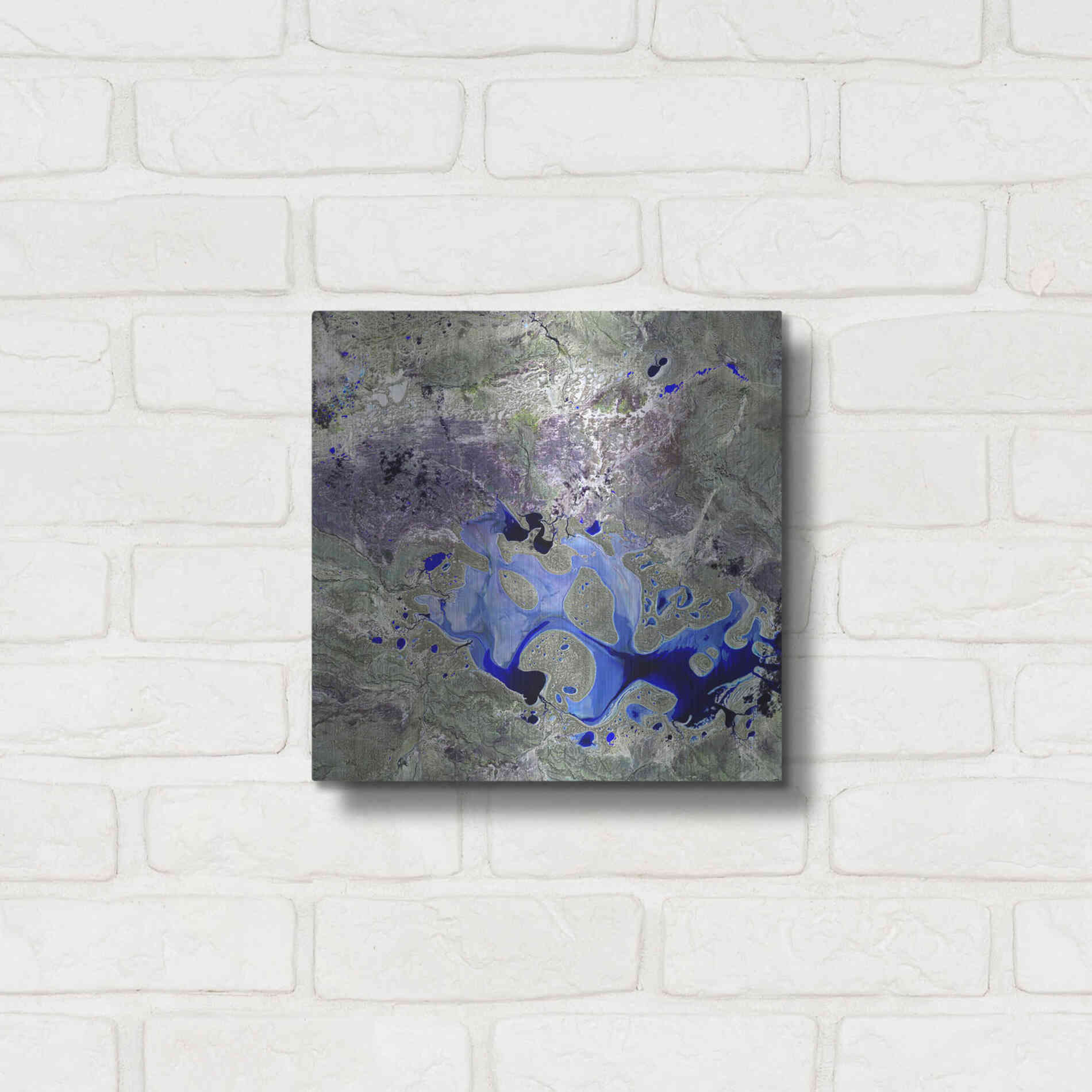 Luxe Metal Art 'Earth as Art: Lake Carnegie' Metal Wall Art,12x12
